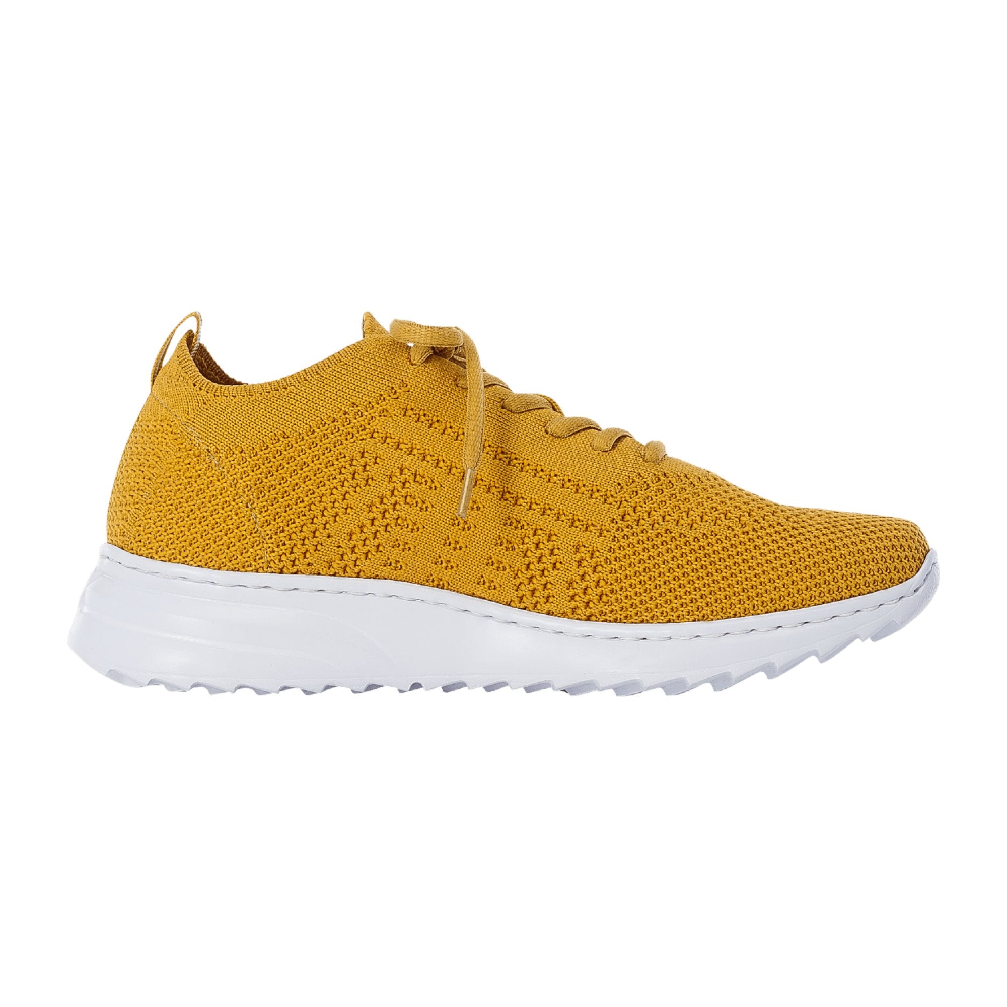 Rieker N60K5-68 Yellow Women's Shoes with Wedge Heel and Lace-Up Closure