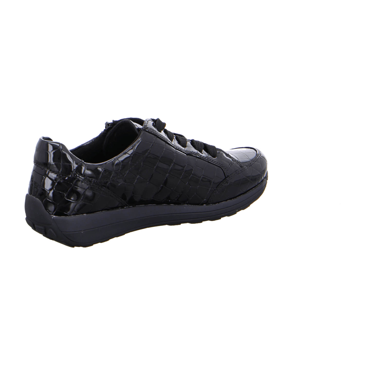 ARA MERANO Women's Low-Top Sneaker Lace-Up Shoes in Smooth Black Leather