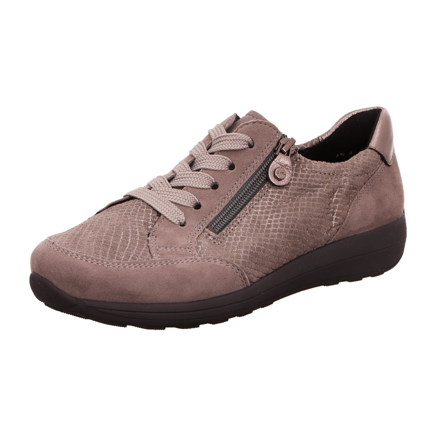 ARA MERANO Women's Sneakers Low-Top Lace-Up Nubuck Leather Warm Lined in Beige