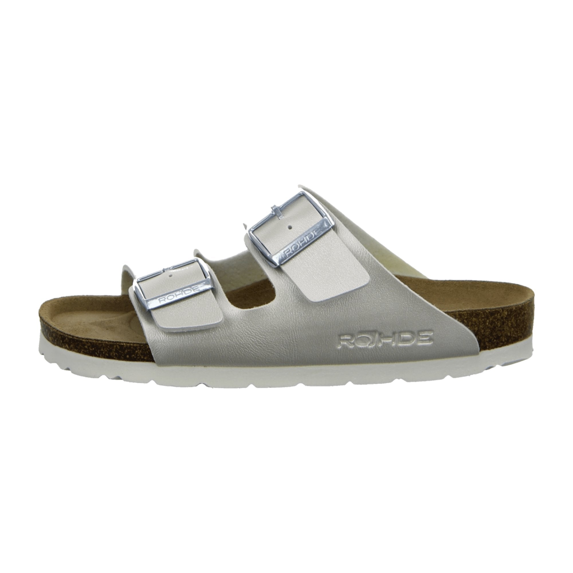 Rohde 5623-01 Women's Sandals Silver Open Toe Flat Comfortable Summer Shoes