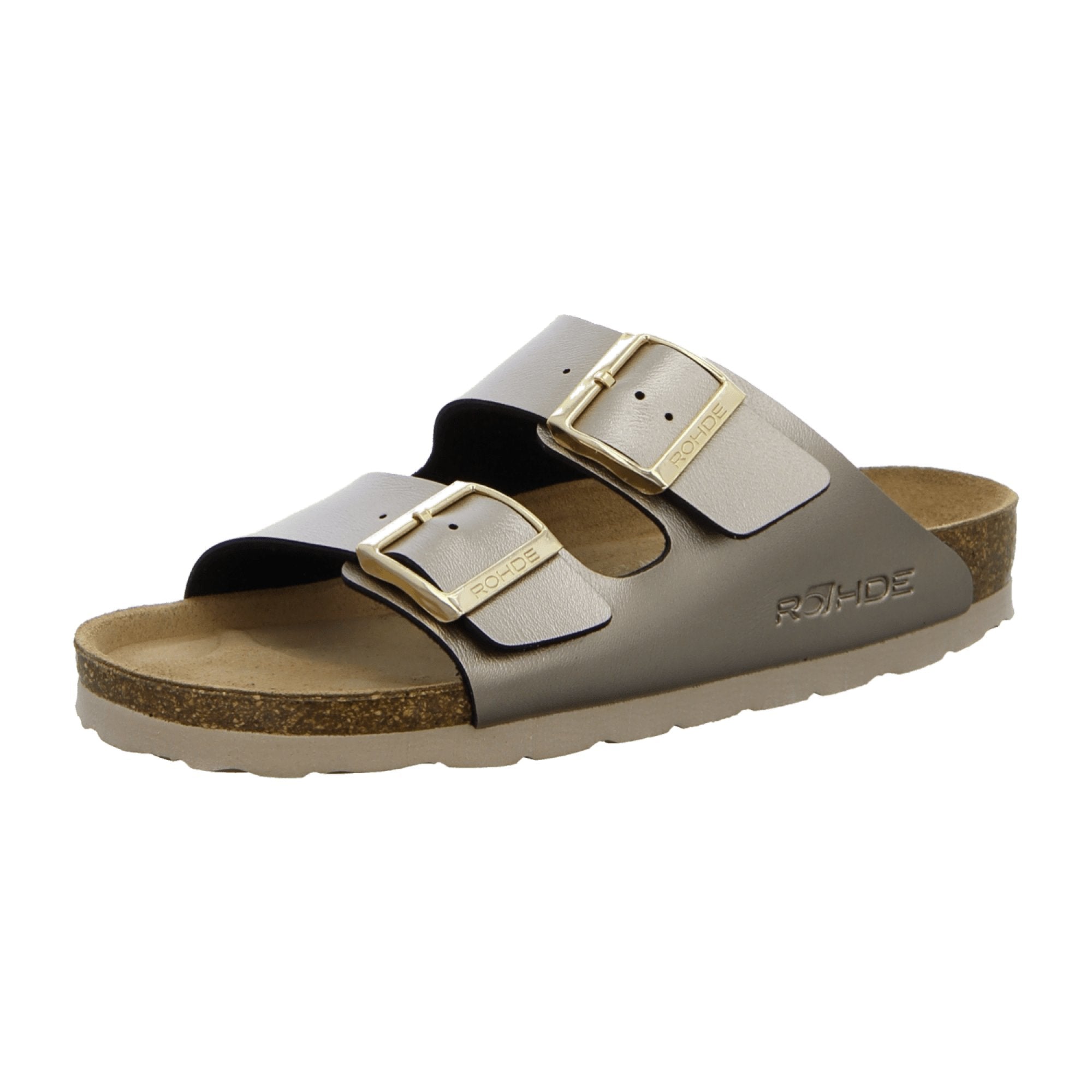 Rohde Alba Gold Sandals for Women Genuine Leather Open Toe Adjustable Strap