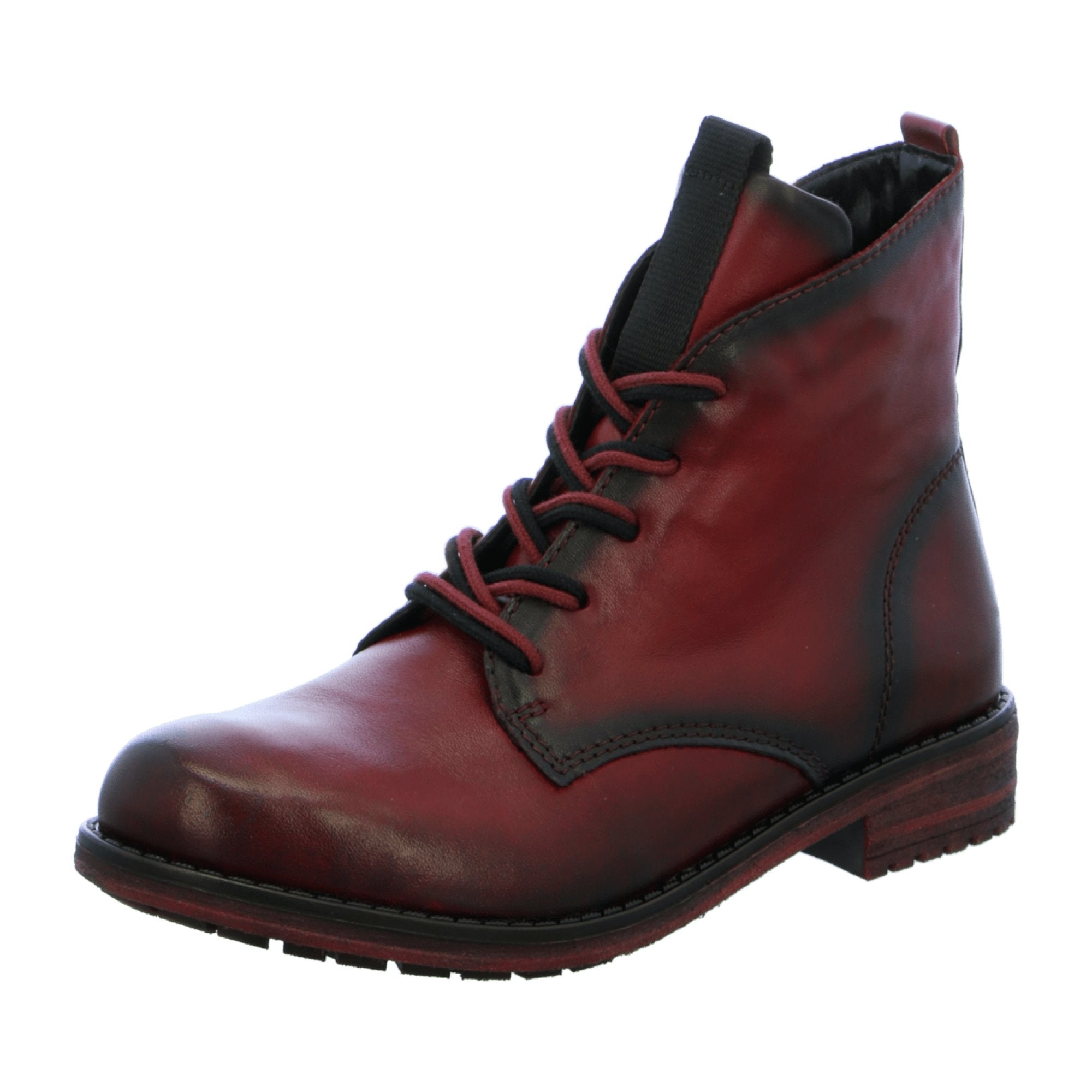 Remonte Red Women's Ankle Boots Comfortable Leather with Lace-Up for Fall/Winter