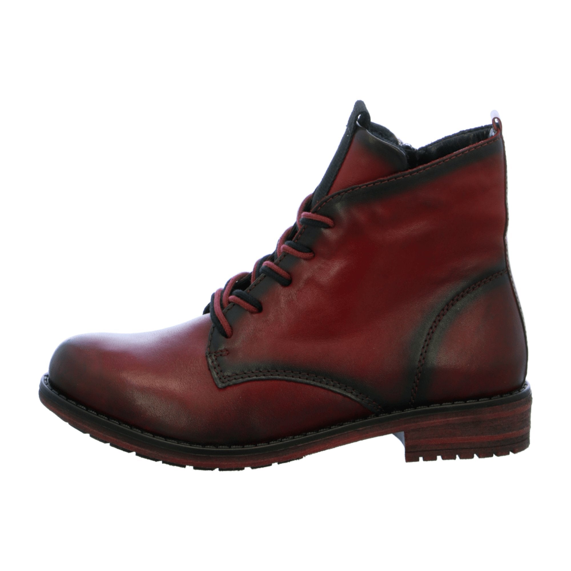 Remonte Red Women's Ankle Boots Comfortable Leather with Lace-Up for Fall/Winter