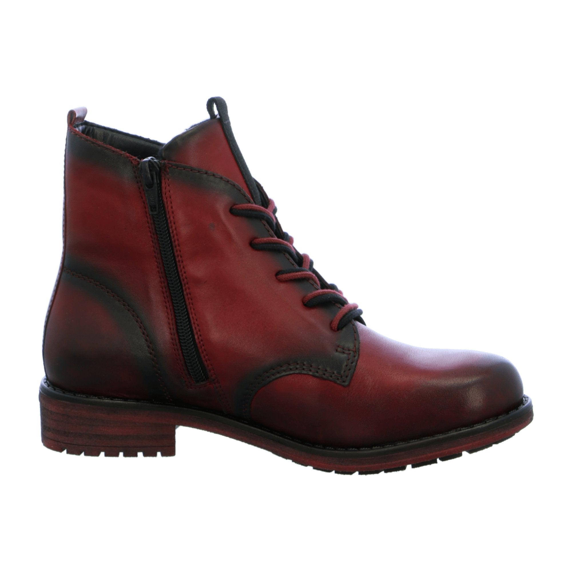 Remonte Red Women's Ankle Boots Comfortable Leather with Lace-Up for Fall/Winter