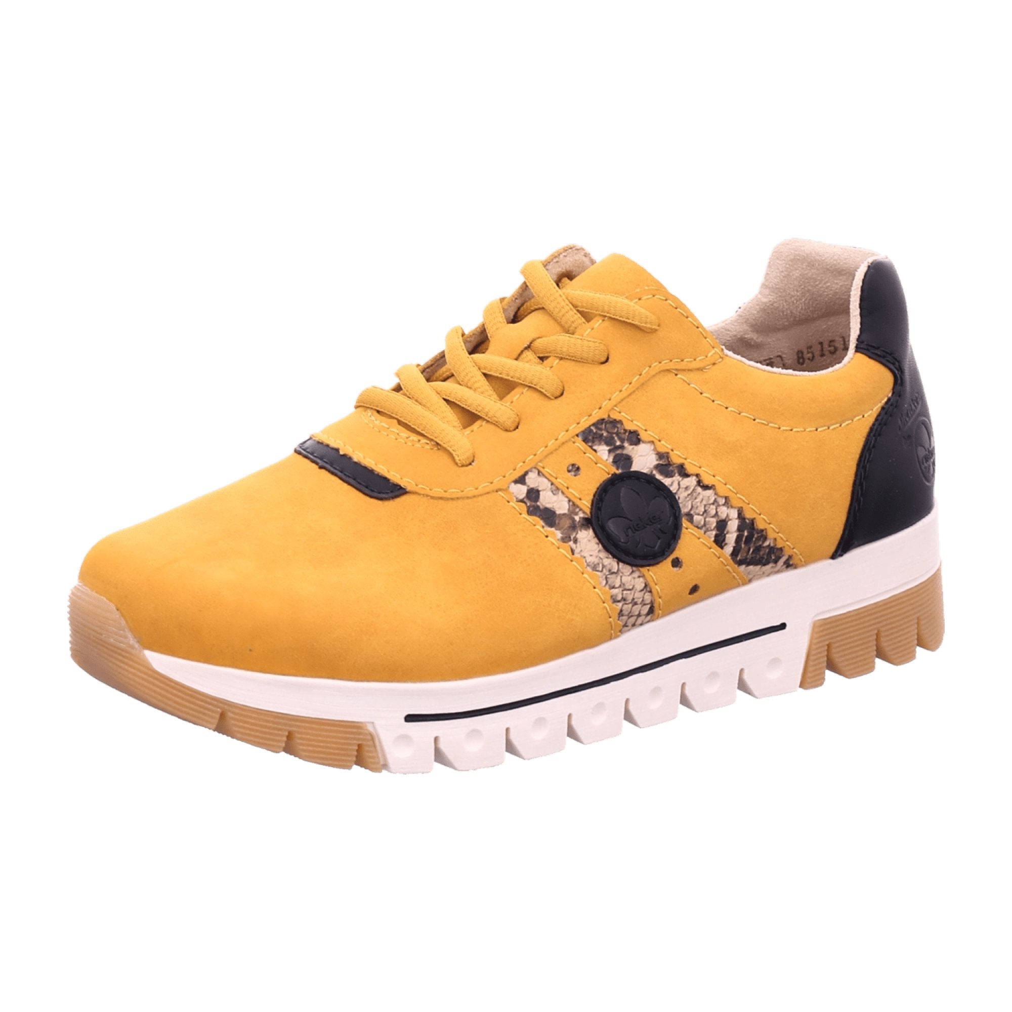 Rieker L2922 Yellow Comfortable Lace-Up Shoes for Women