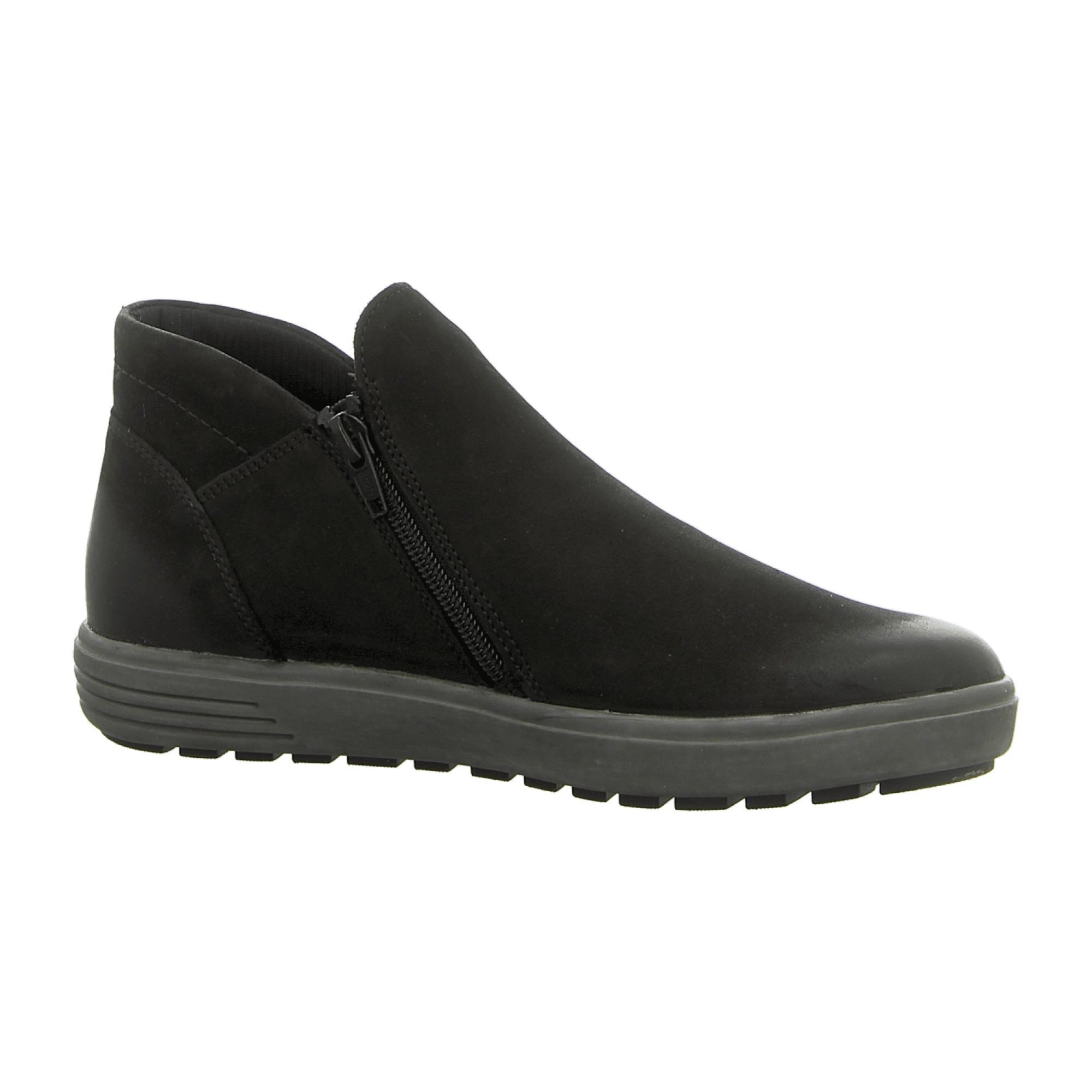 Remonte Black Comfort Ankle Boots for Women Leather Zip Closure