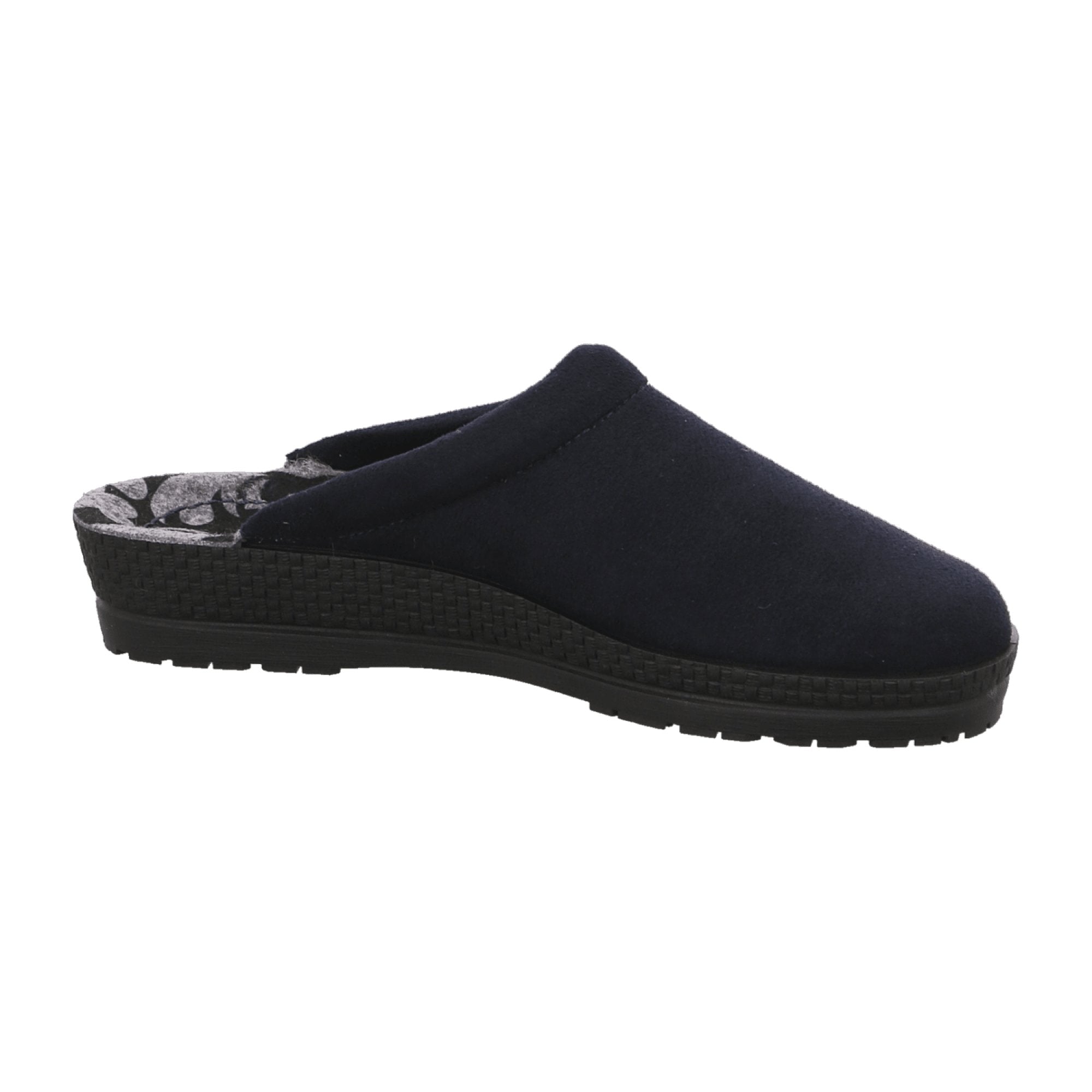 Rohde Women's Black Slip-On House Shoes with Wedge Heel for Fall/Winter