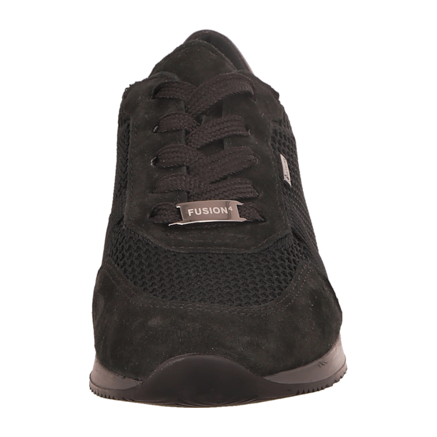 ARA Women's Sneakers Black Textile Lace-Up Cold Weather Insulated Open Toe
