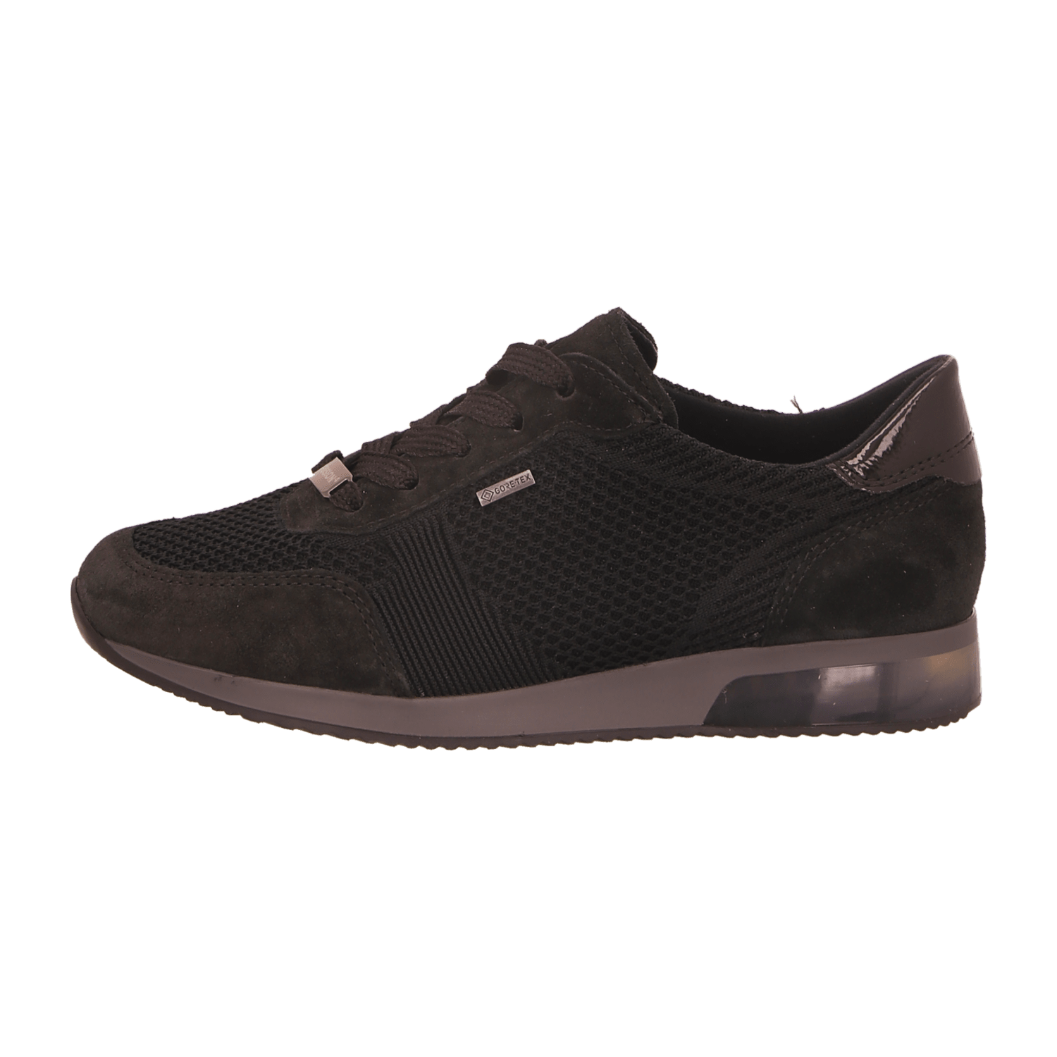 ARA Women's Sneakers Black Textile Lace-Up Cold Weather Insulated Open Toe
