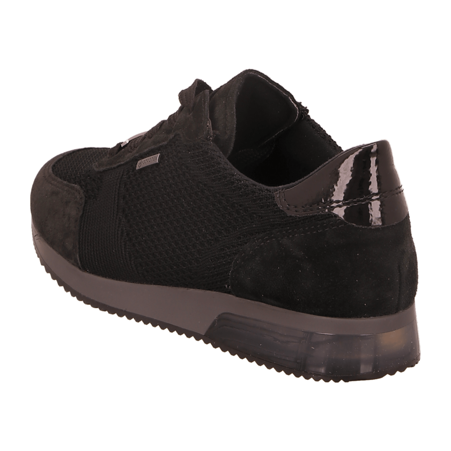 ARA Women's Sneakers Black Textile Lace-Up Cold Weather Insulated Open Toe