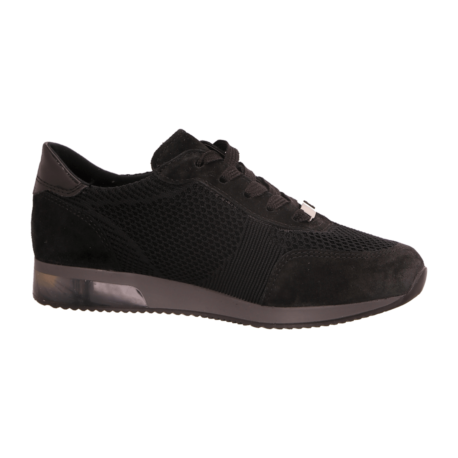 ARA Women's Sneakers Black Textile Lace-Up Cold Weather Insulated Open Toe