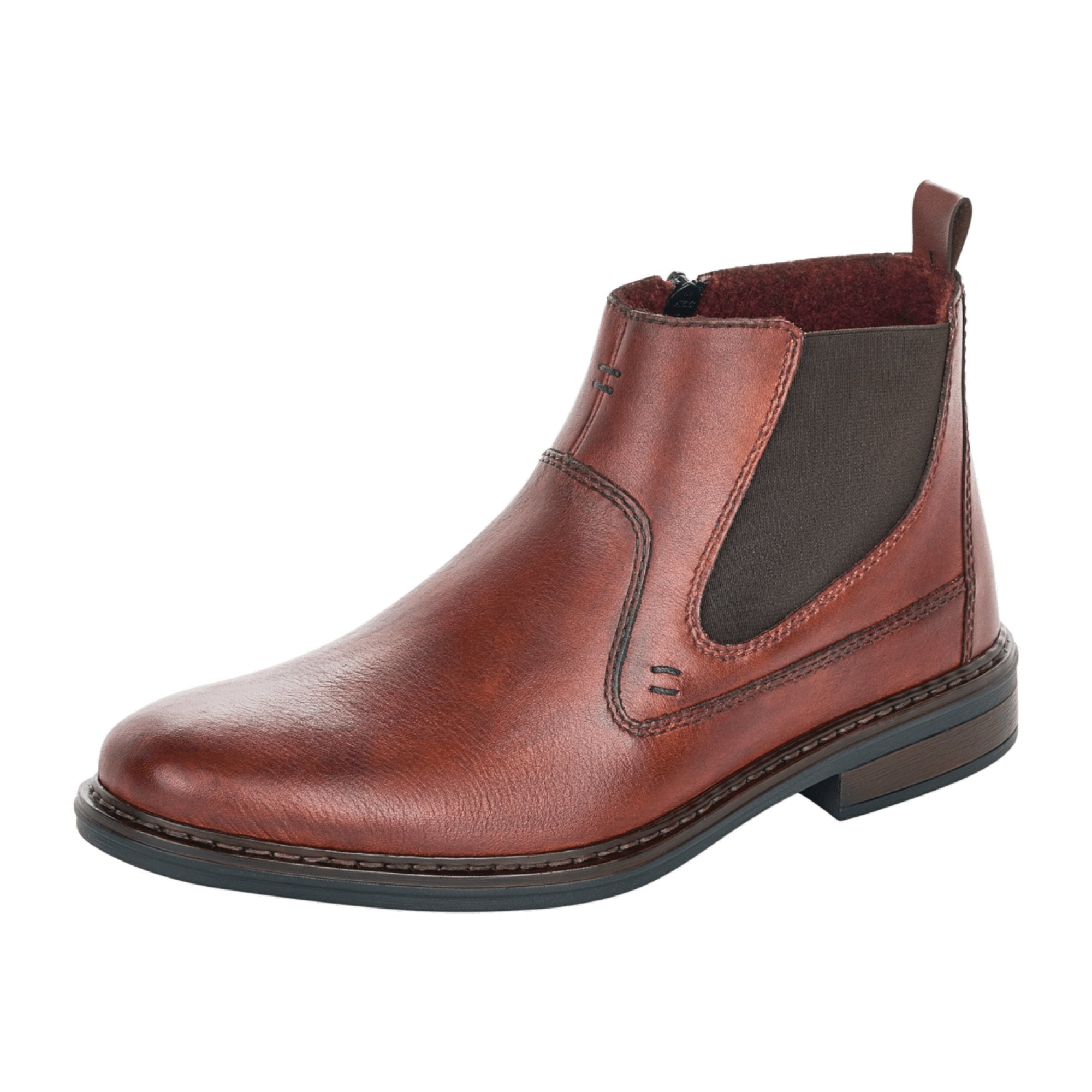 Rieker Men's Brown Chelsea Boots with Zipper and Comfortable Sole