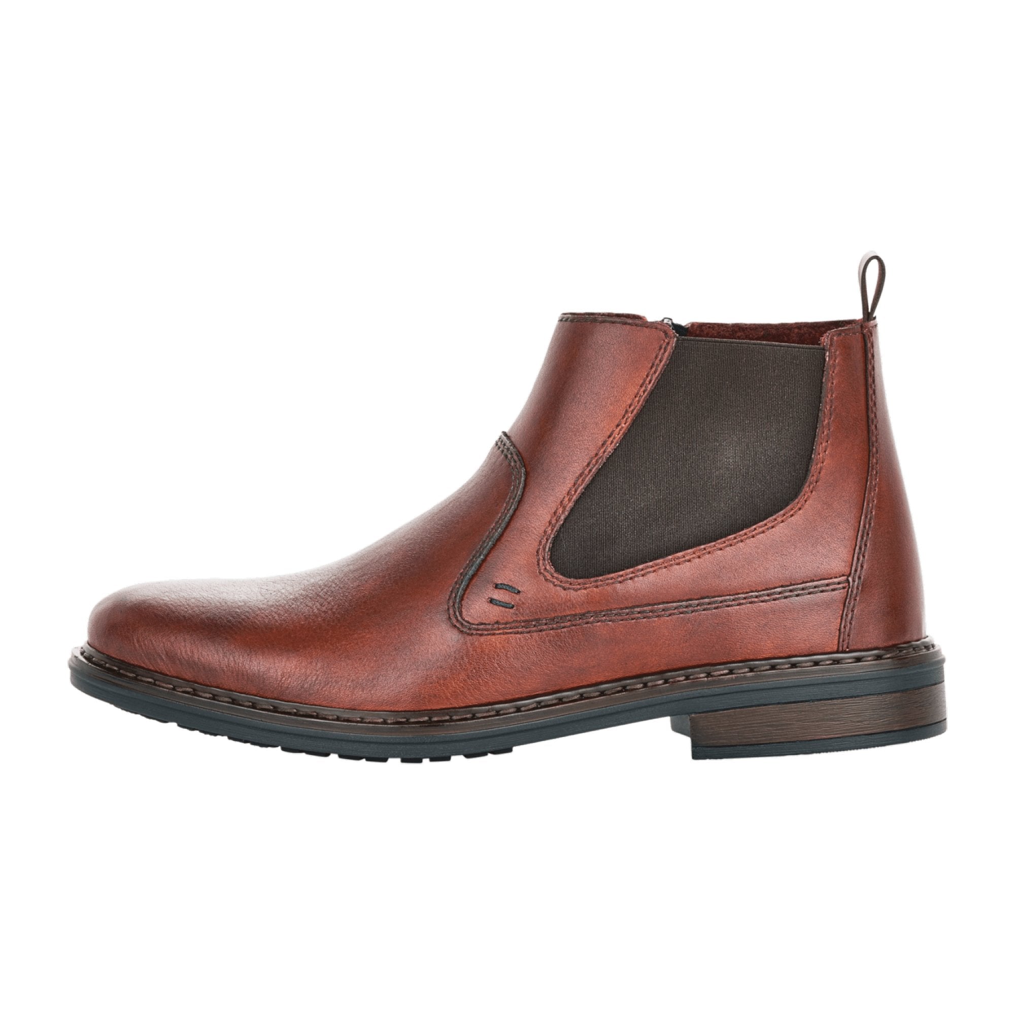 Rieker Men's Brown Chelsea Boots with Zipper and Comfortable Sole