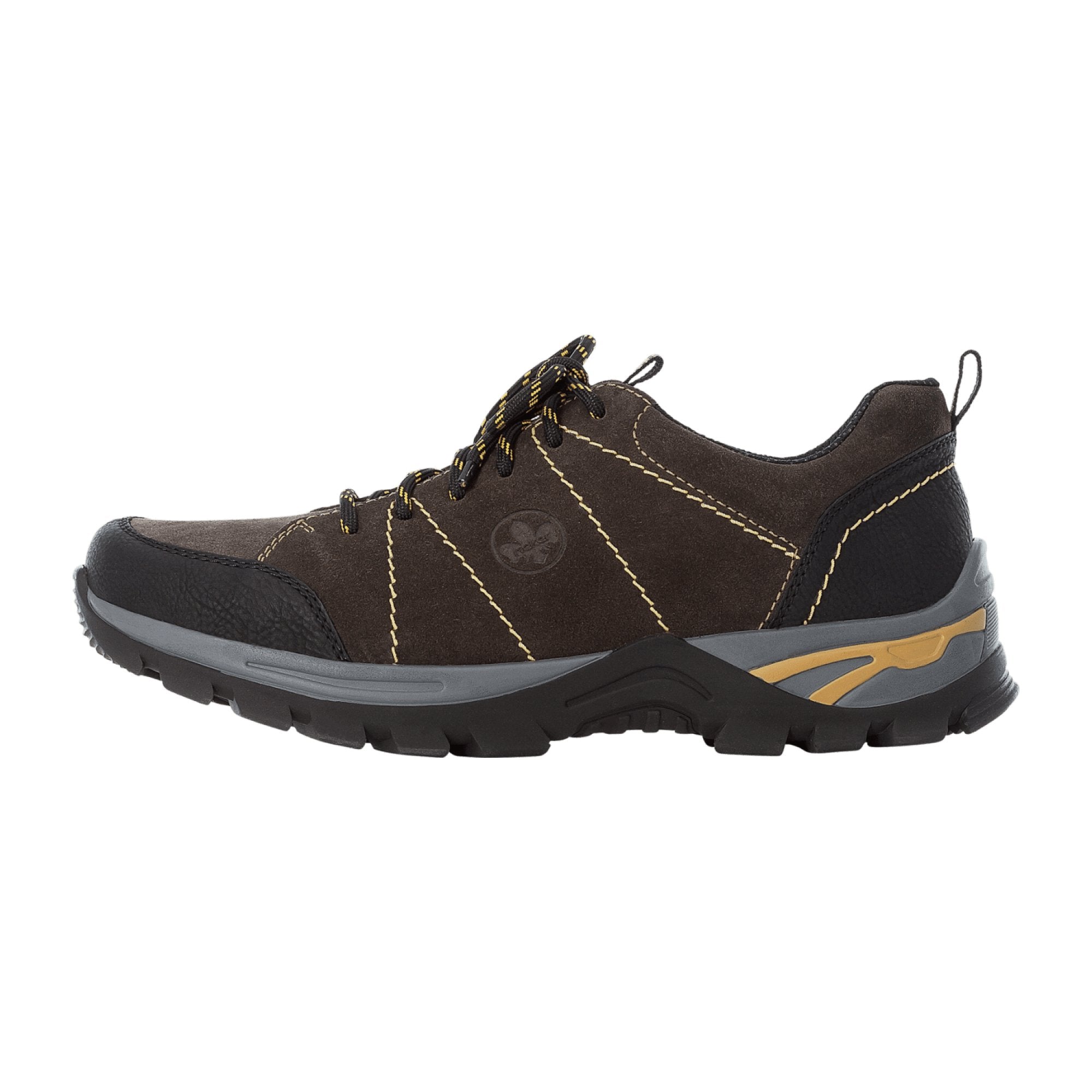 Rieker Men's Brown Lace-Up Comfort Shoes B6820-01 Synthetic Textile Lining