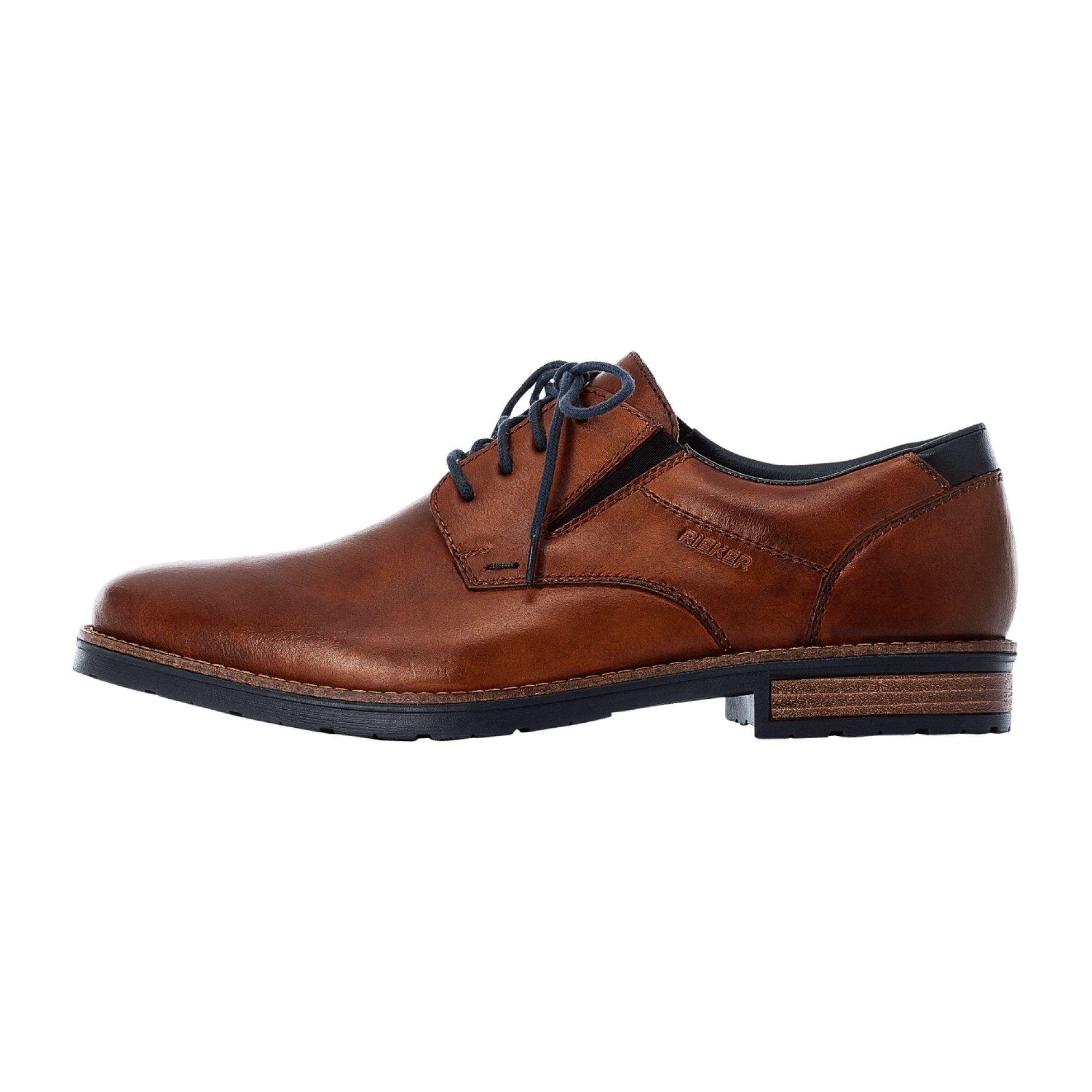 Rieker HWK Men's Brown Lace-Up Shoes Comfortable Casual Wear with Blue Sole