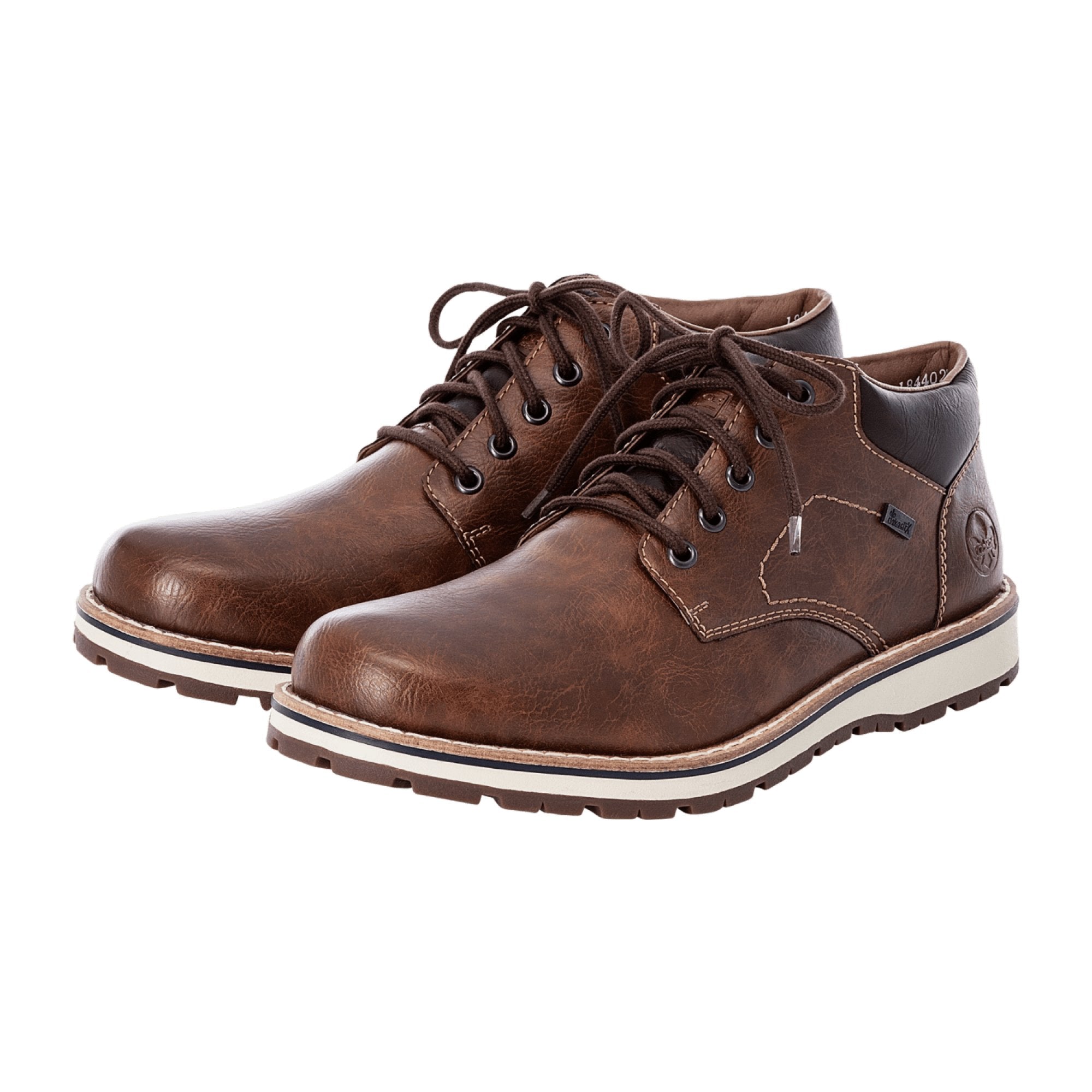 Rieker Men's Brown Lace-Up Shoes Comfortable Stylish Durable with RiekerTex Technology