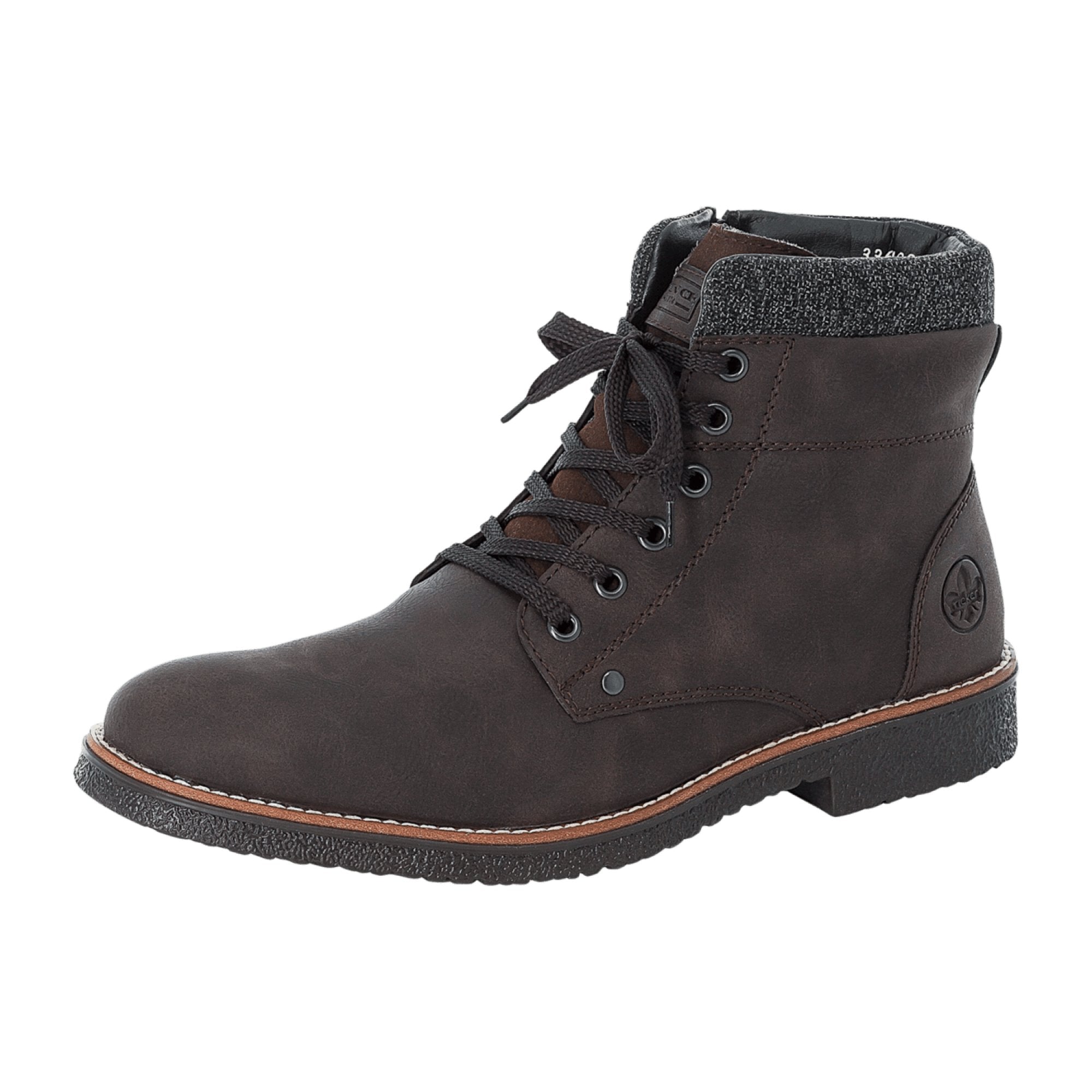 Rieker Brown Lace-Up Ankle Boots with Warm Lining for Comfort and Style