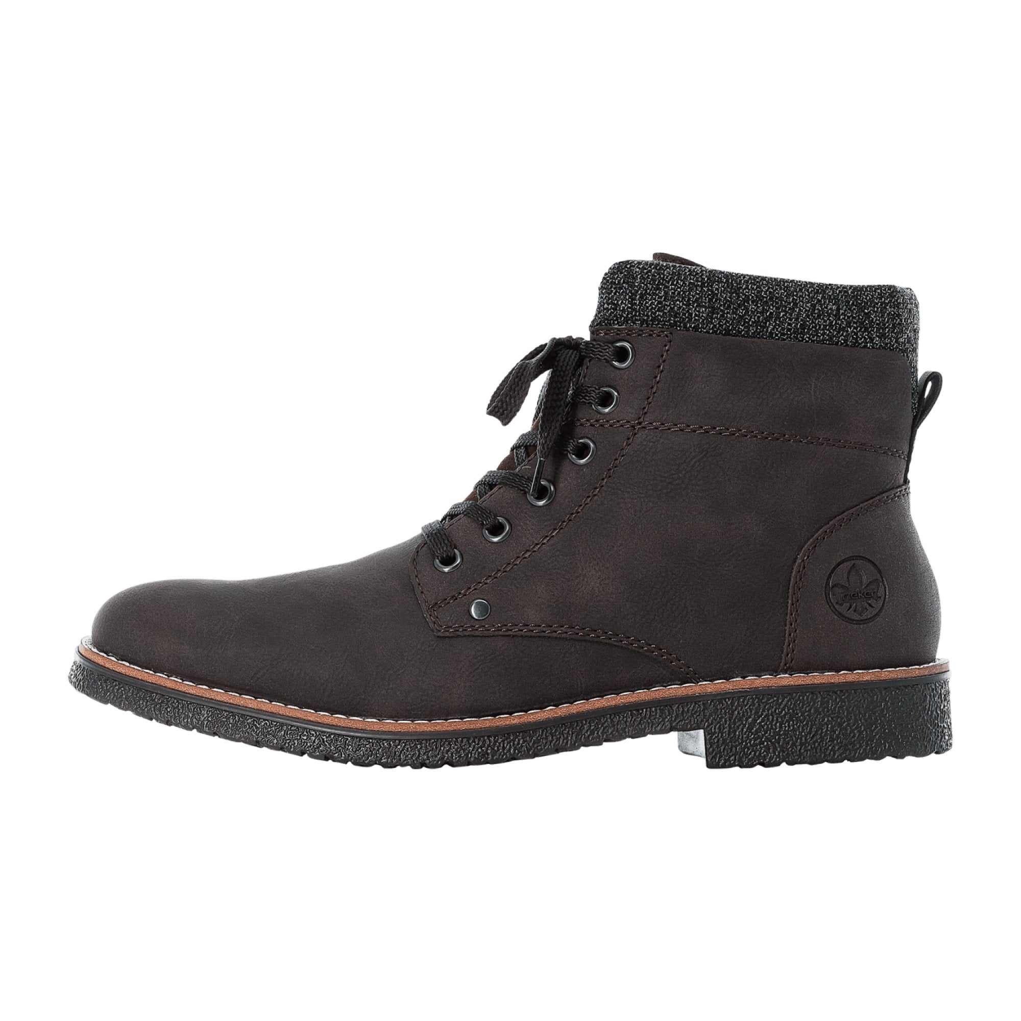 Rieker Brown Lace-Up Ankle Boots with Warm Lining for Comfort and Style