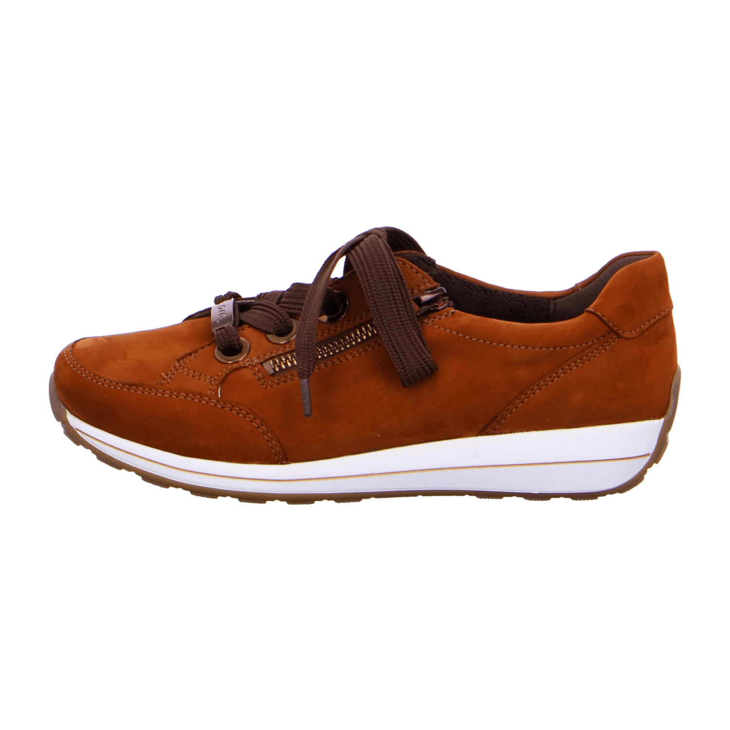 ARA Women's Brown Suede Lace-Up Sneakers with Closed Toe