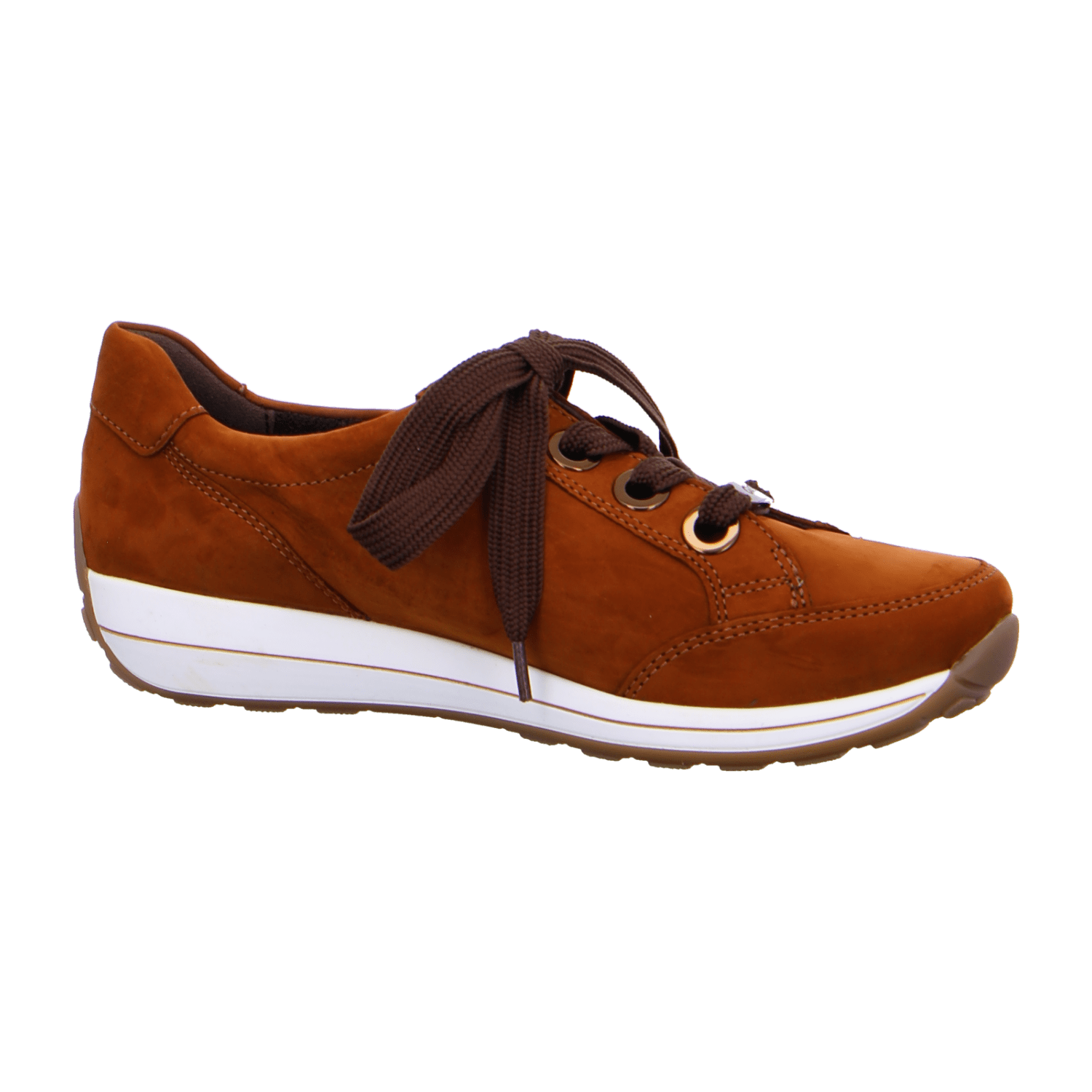 ARA Women's Brown Suede Lace-Up Sneakers with Closed Toe