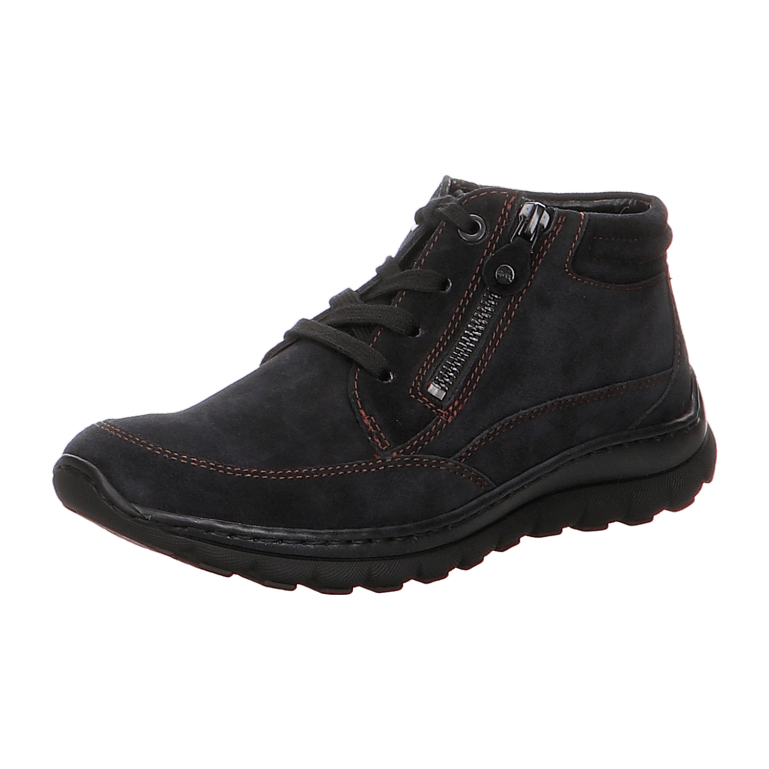 ARA TAMPA Women's Nubuck Ankle Boots with Zipper, Low Cut, Warm Lined, Black