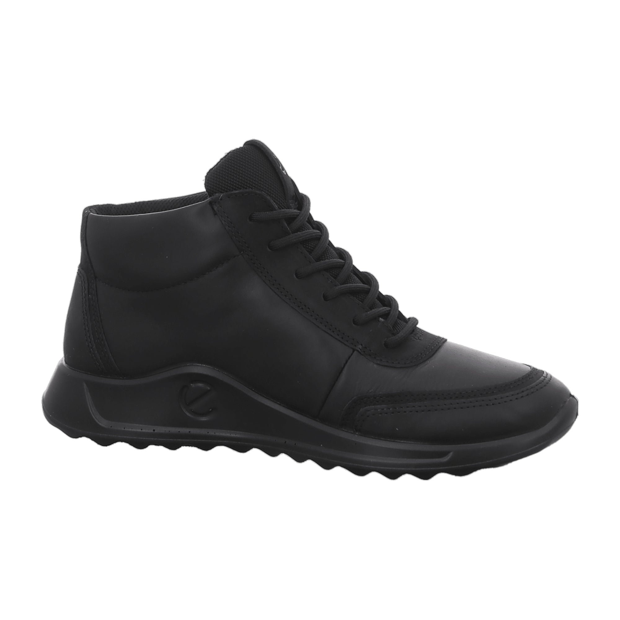 Ecco Women's Black Leather Shoes - Durable & Stylish Footwear for Young Adults
