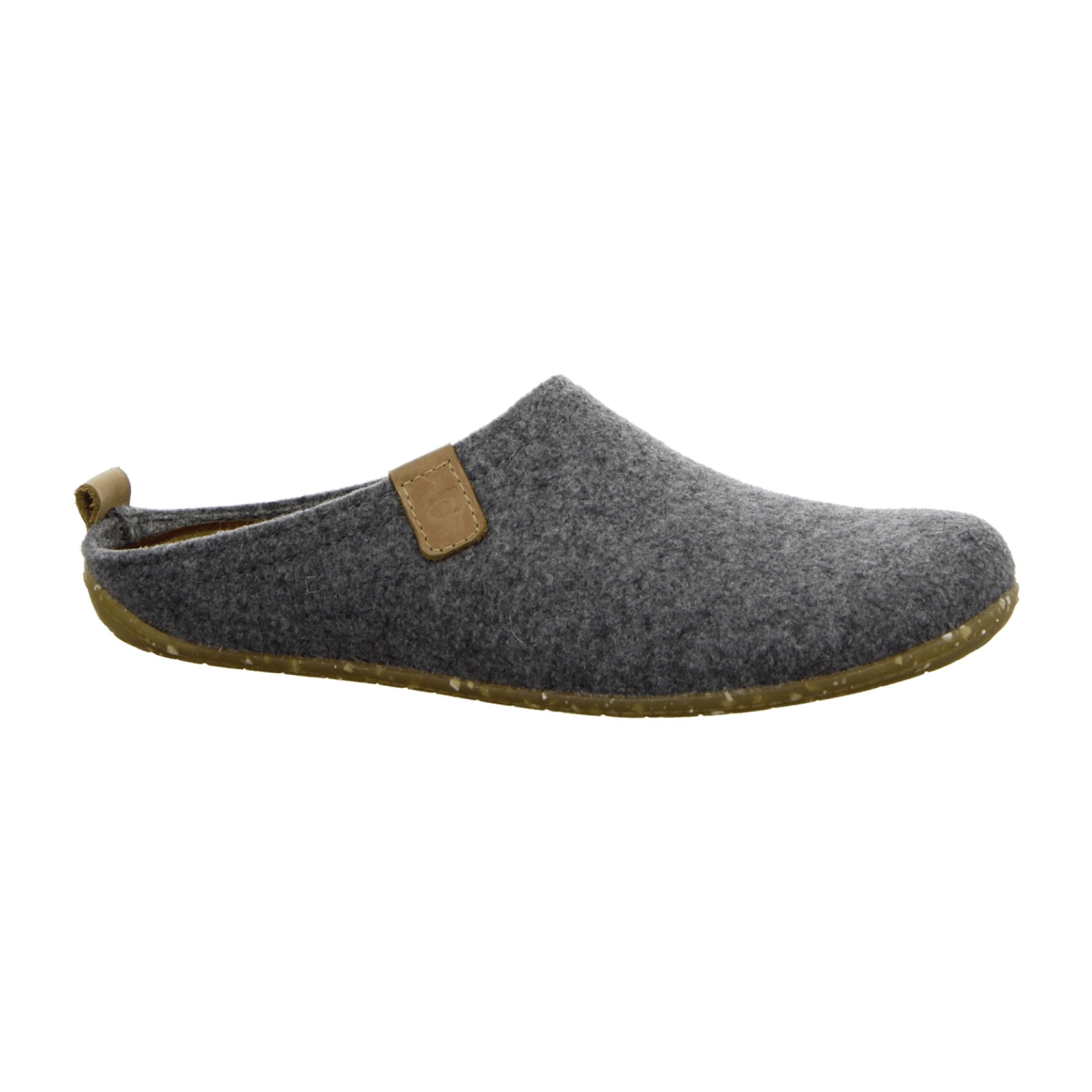 Rohde Men's Gray House Slippers Comfortable Textile Slip-On Winter Shoes