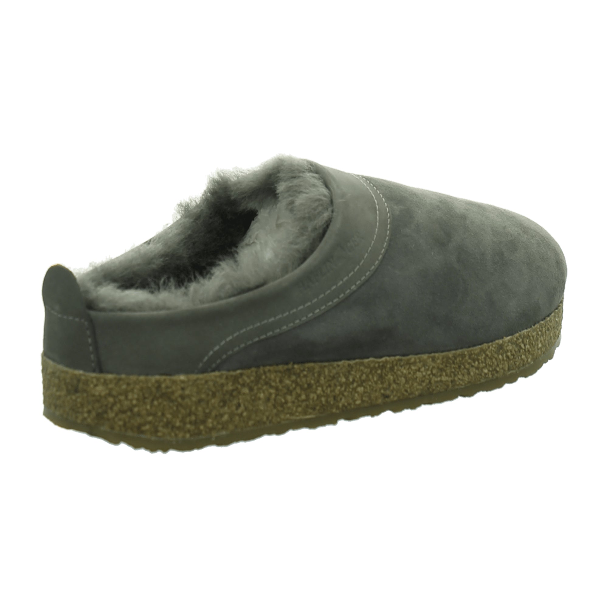 Haflinger Snowbird Women's Sheepskin Clogs - Anthracite Grey, Luxurious Comfort for Indoor and Outdoor Use