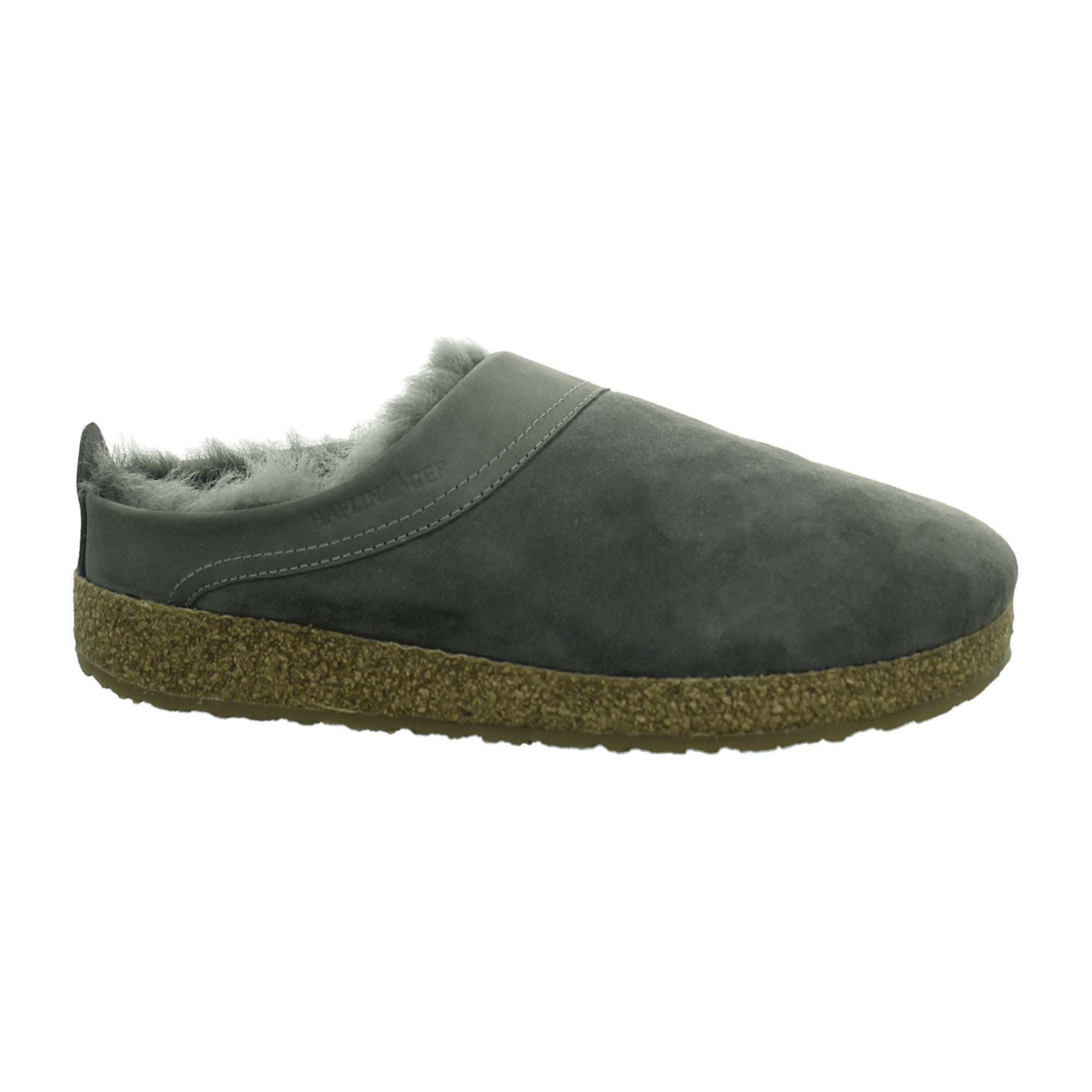 Haflinger Snowbird Women's Sheepskin Clogs - Anthracite Grey, Luxurious Comfort for Indoor and Outdoor Use