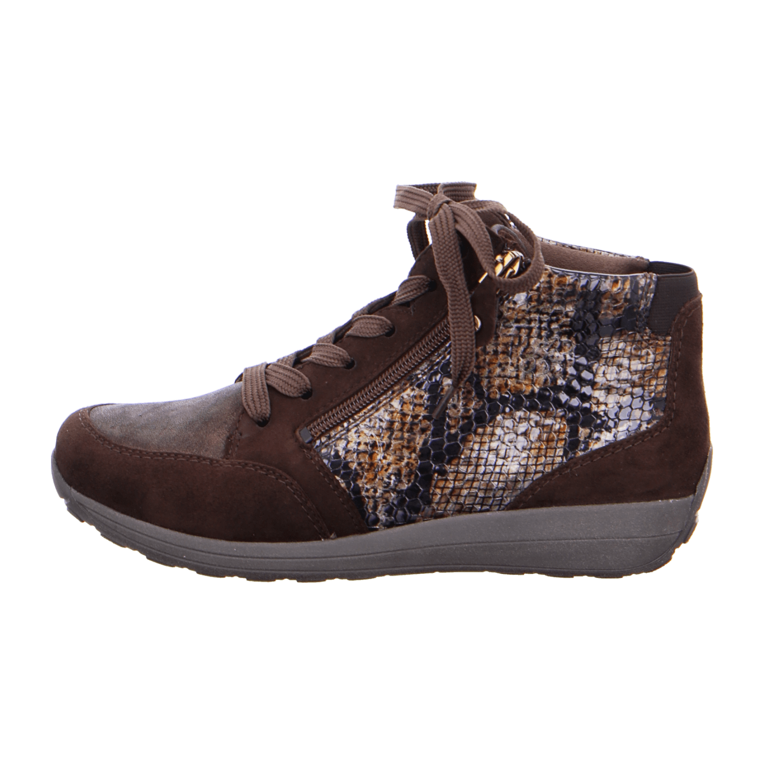 ARA MERANO Women's Brown Nubuck Leather Sneakers with Round Toe and Lace-Up Closure