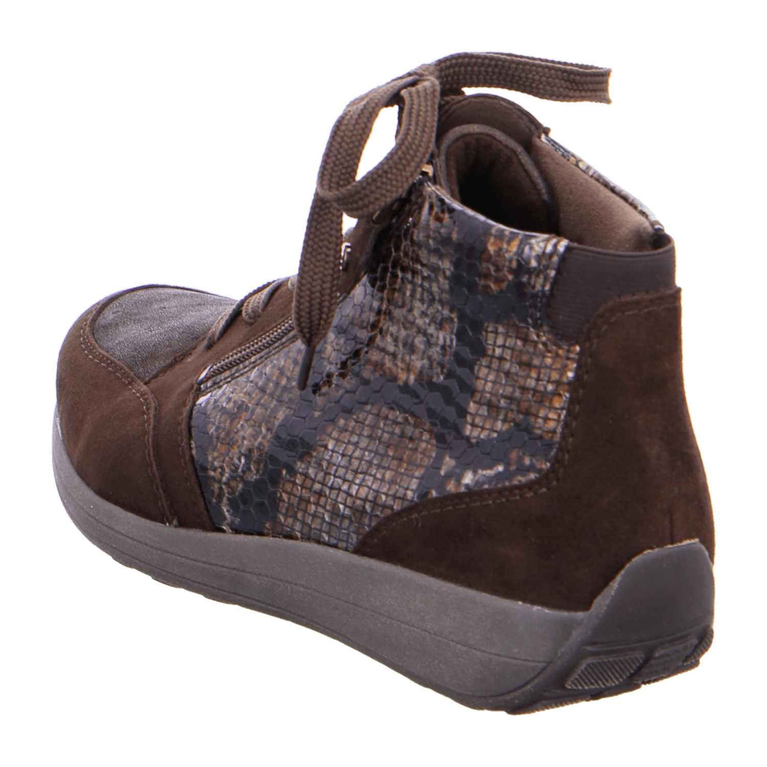 ARA MERANO Women's Brown Nubuck Leather Sneakers with Round Toe and Lace-Up Closure