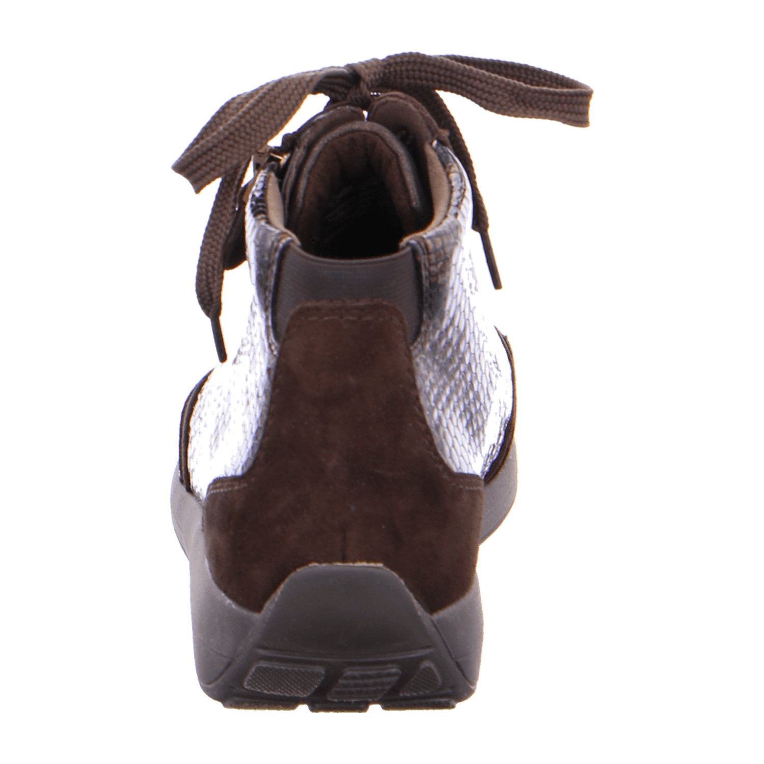 ARA MERANO Women's Brown Nubuck Leather Sneakers with Round Toe and Lace-Up Closure