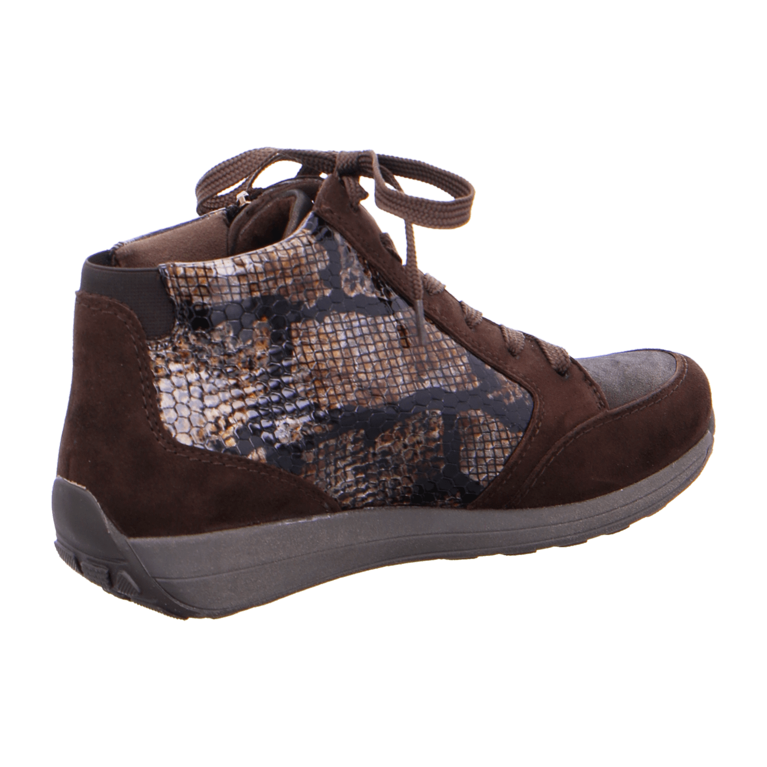 ARA MERANO Women's Brown Nubuck Leather Sneakers with Round Toe and Lace-Up Closure