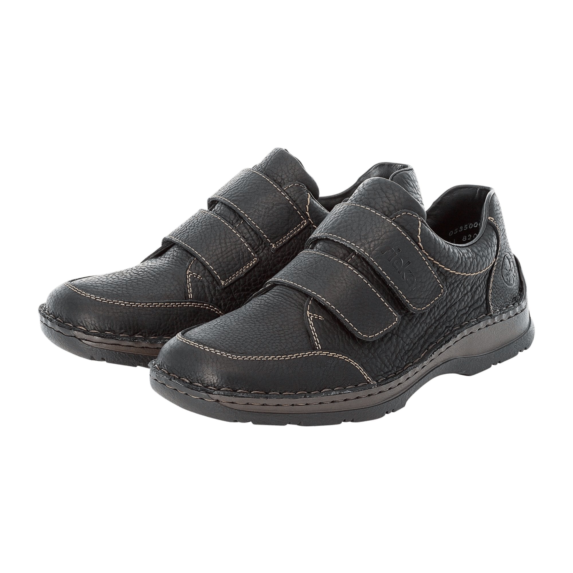 Rieker Black Shoes with Velcro Closure Comfortable and Stylish Footwear