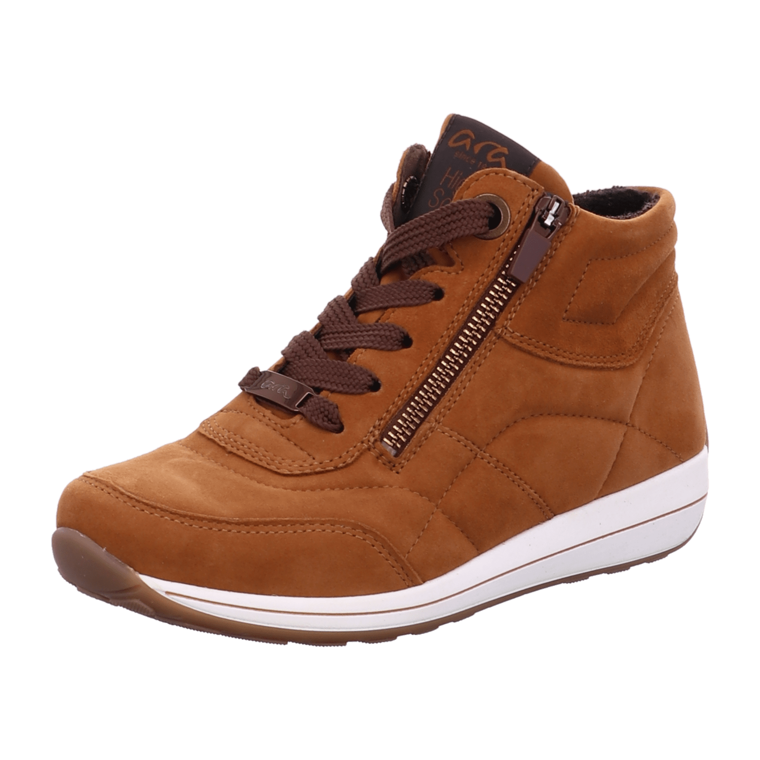ARA Octo Women's Brown Suede Sneakers with Round Toe