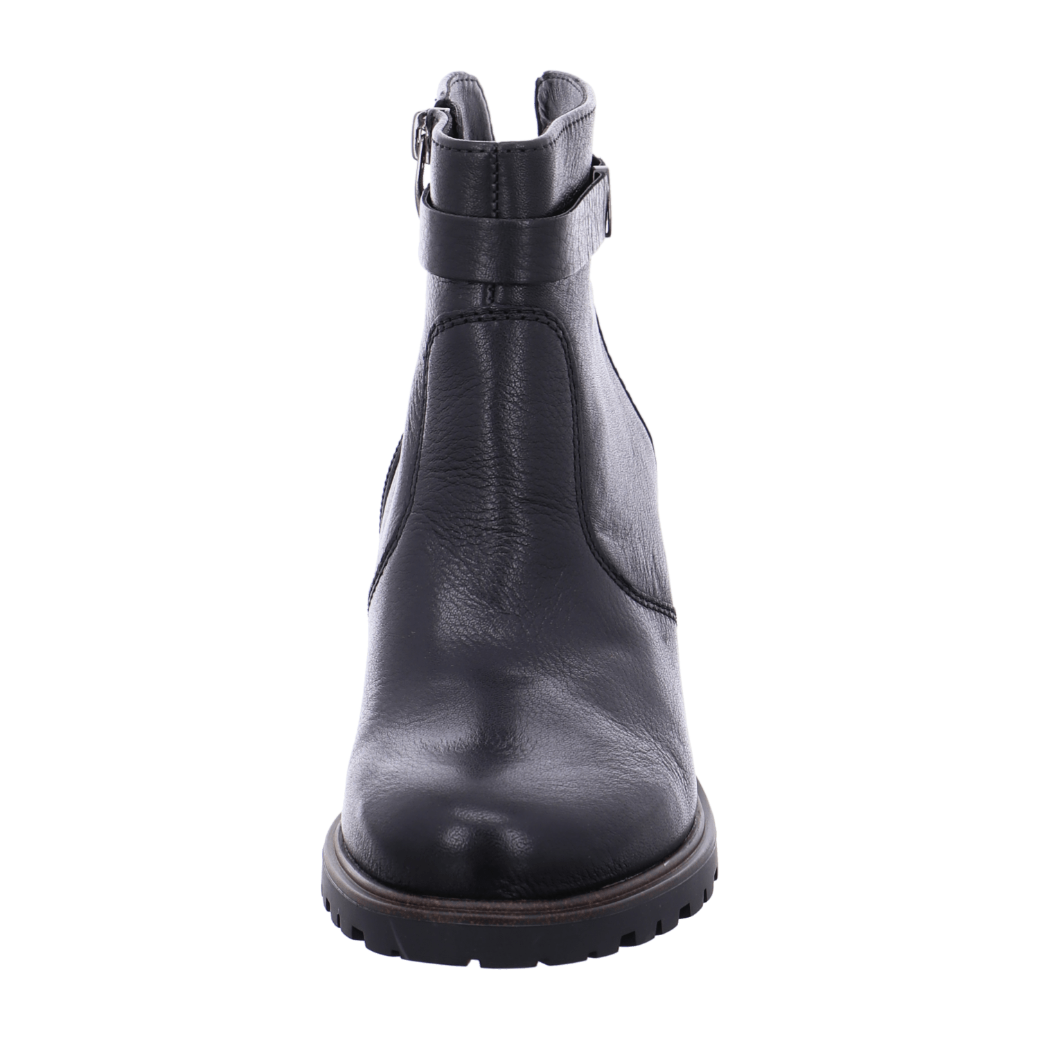 ARA MANTOVA Women's Leather Ankle Boots with Zipper, Black Classic Round Toe