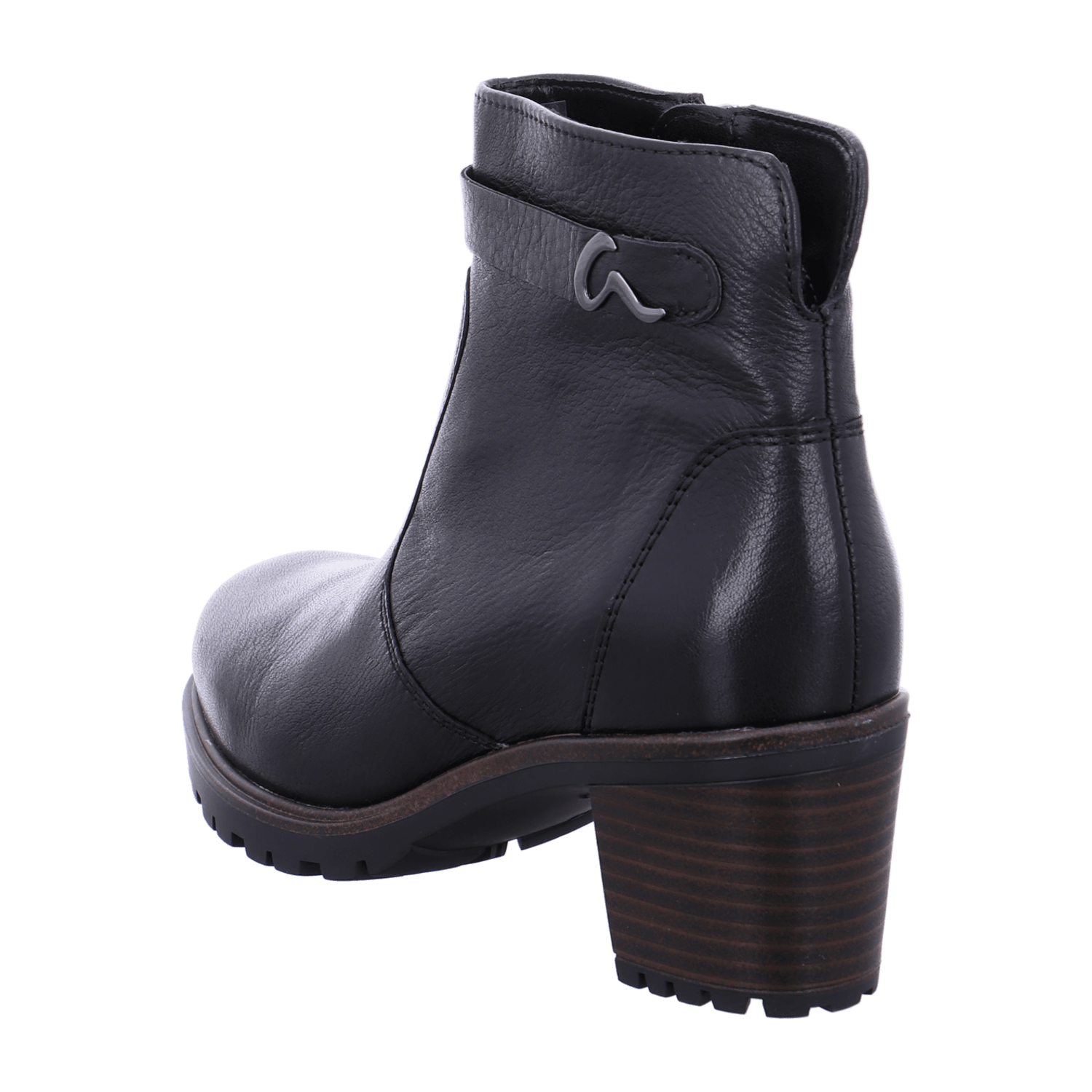 ARA MANTOVA Women's Leather Ankle Boots with Zipper, Black Classic Round Toe