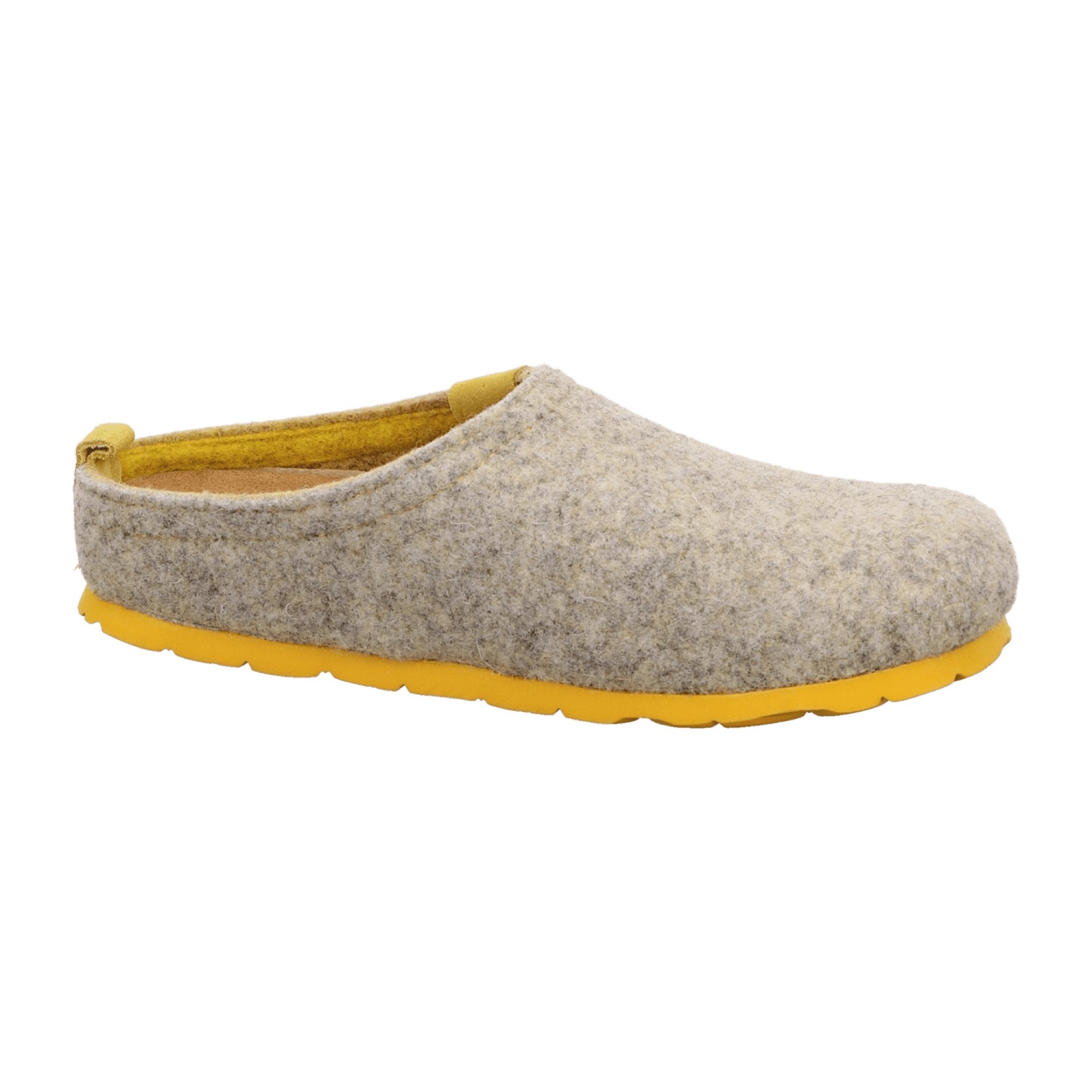 Rohde Ladies Slip-On Yellow Felt Slippers with Removable Insole