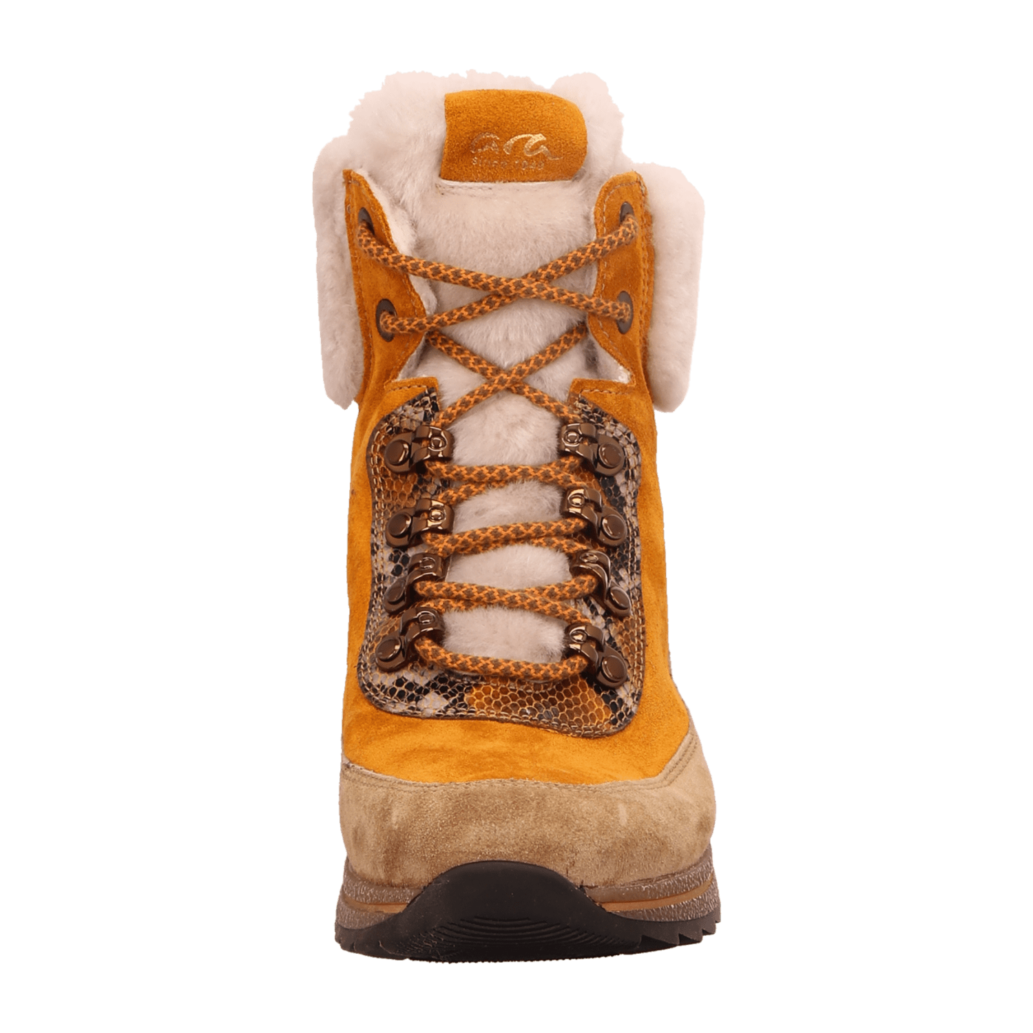 ARA OSAKA Women's Suede Sneakers in Orange with Lace-Up Closure and Warm Lining