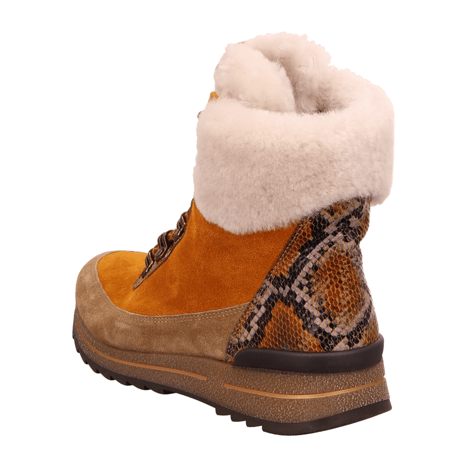 ARA OSAKA Women's Suede Sneakers in Orange with Lace-Up Closure and Warm Lining