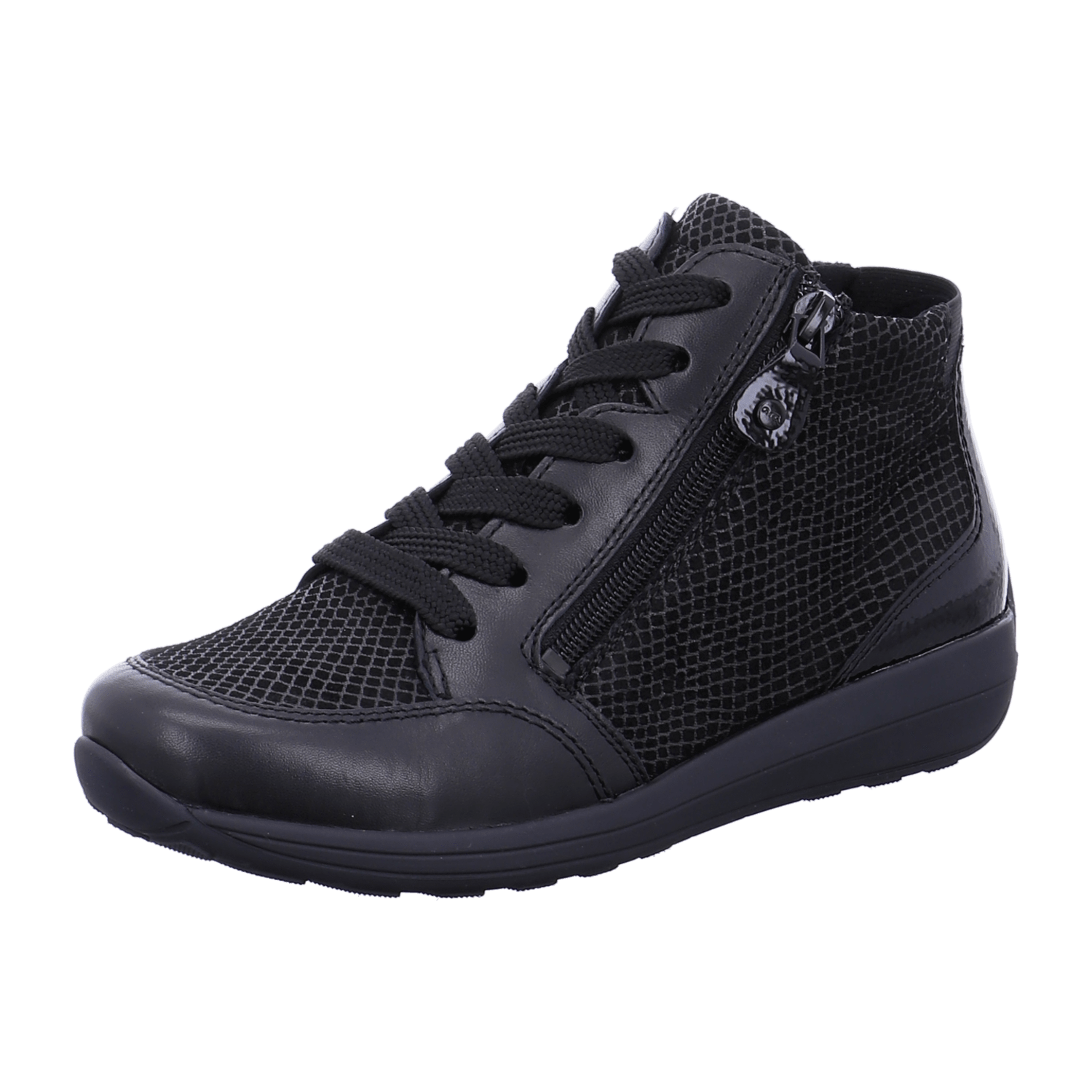 ARA MERANO Women's Zip Ankle Boots with Round Toe in Black