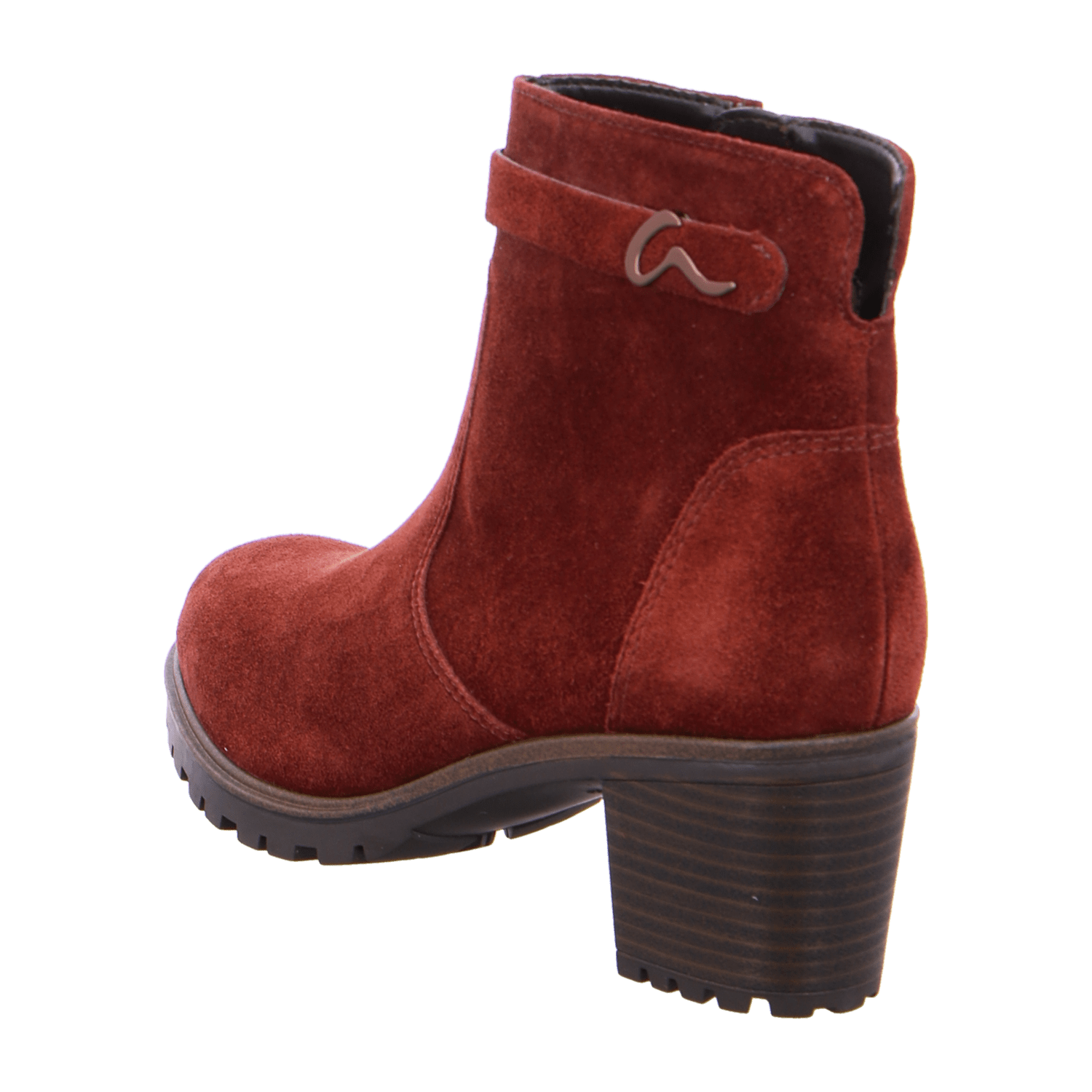 ARA MANTOVA Women's Nubuck Ankle Boots with Zipper Brown Classic Round Toe