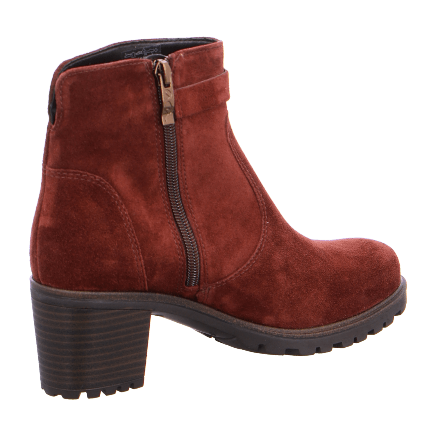 ARA MANTOVA Women's Nubuck Ankle Boots with Zipper Brown Classic Round Toe