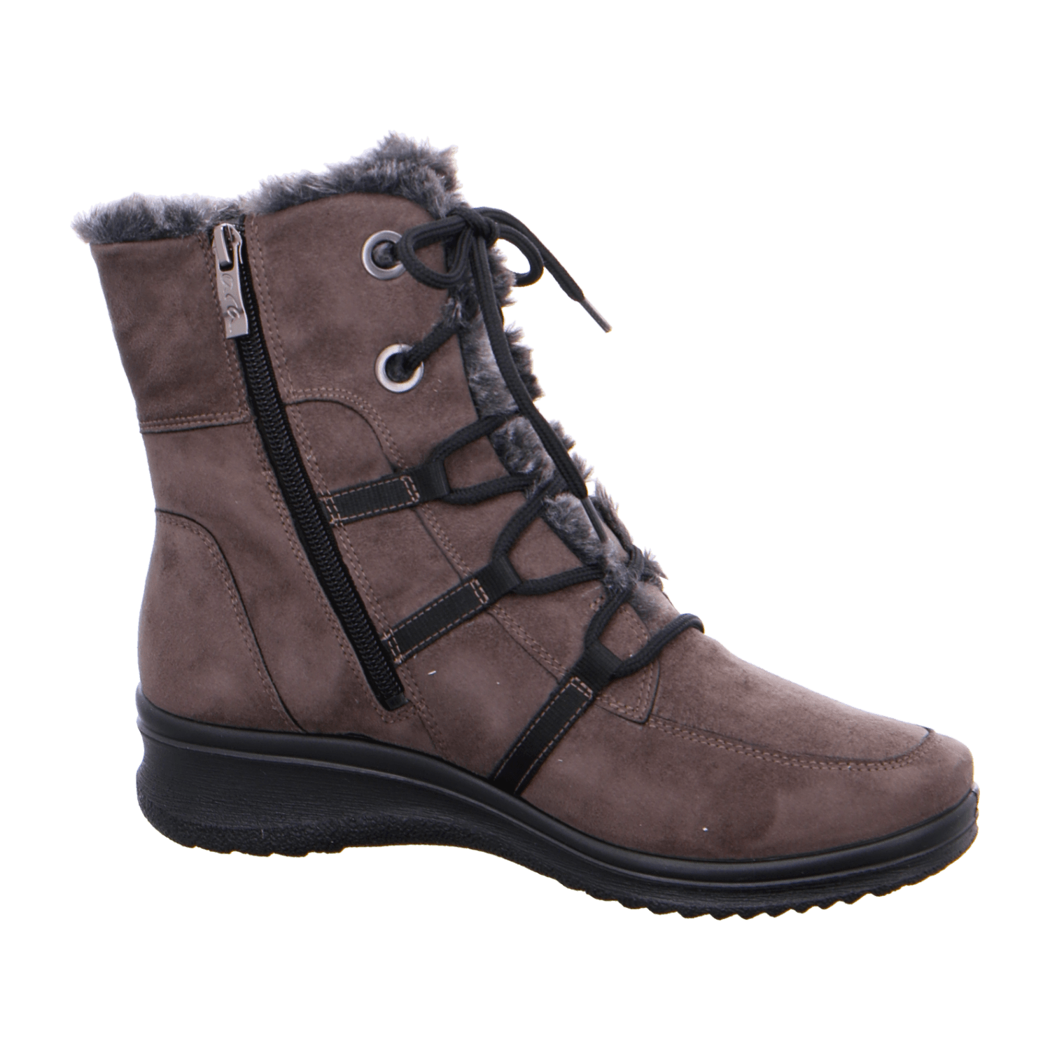 ARA Women's MUNICH-GTX Boots in Grey with Zipper - Synthetic Snow Boots