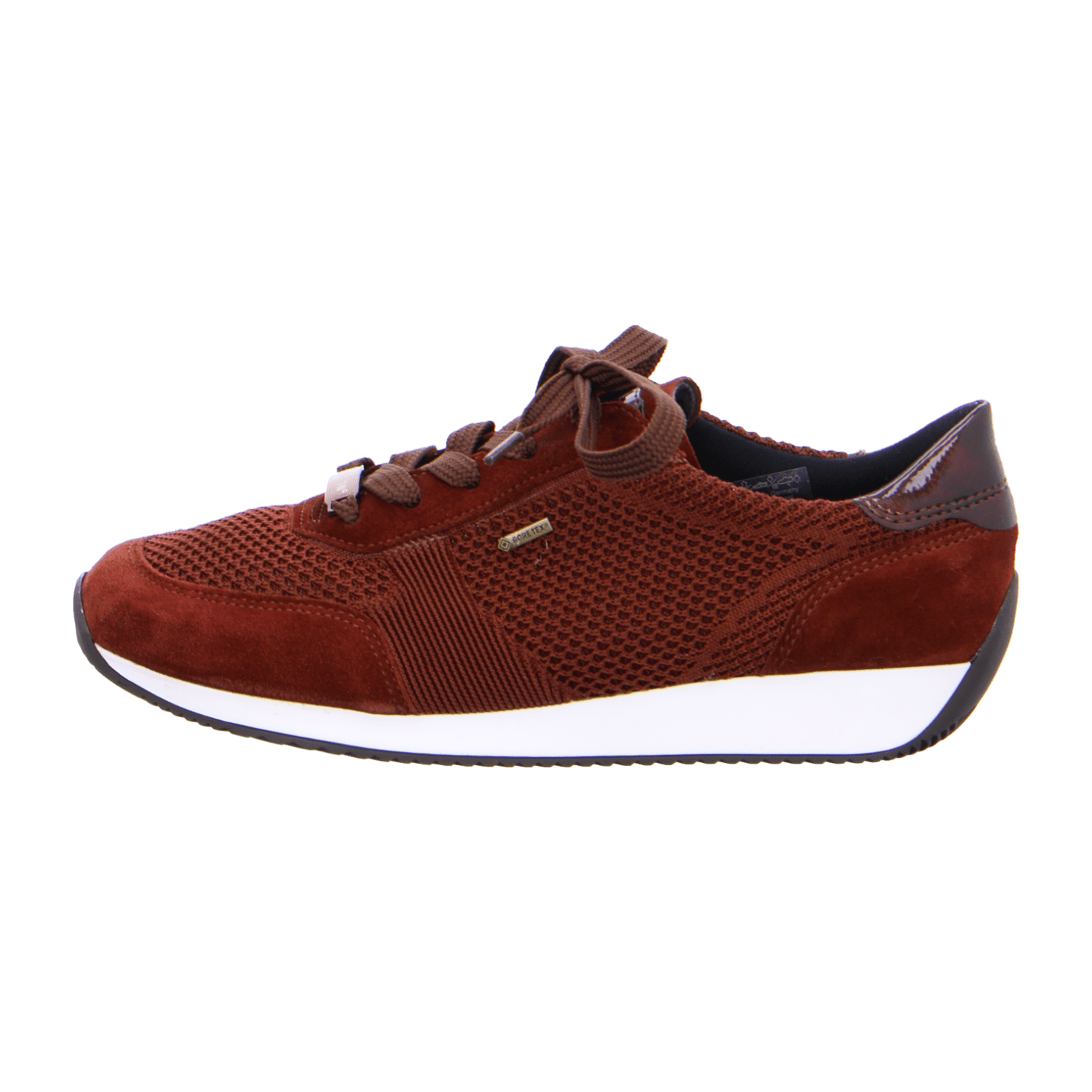 ARA LISBON Women's Sneakers in Red Nubuck Leather with Lace-Up Closure