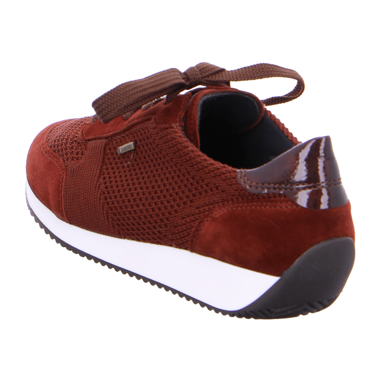 ARA LISBON Women's Sneakers in Red Nubuck Leather with Lace-Up Closure