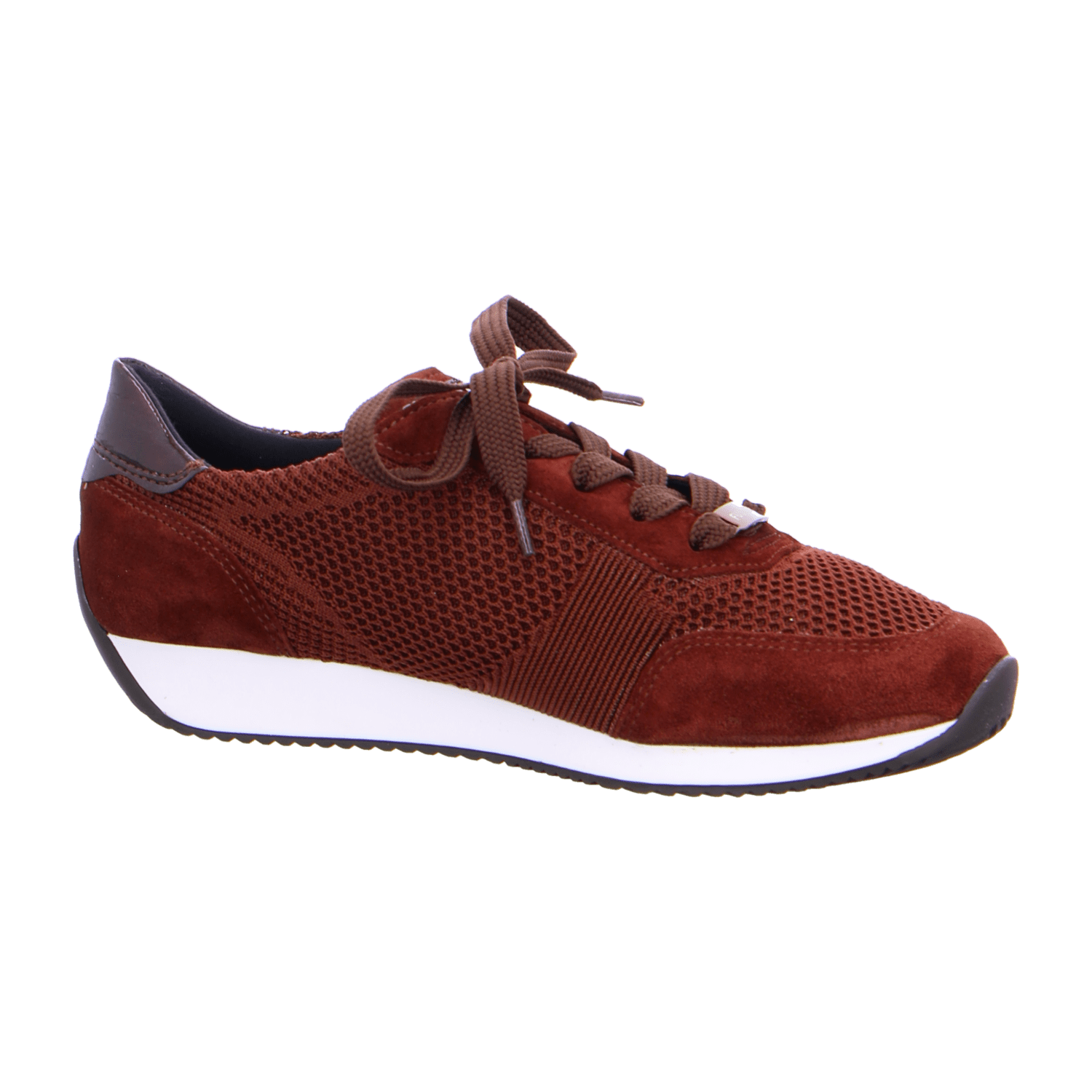 ARA LISBON Women's Sneakers in Red Nubuck Leather with Lace-Up Closure