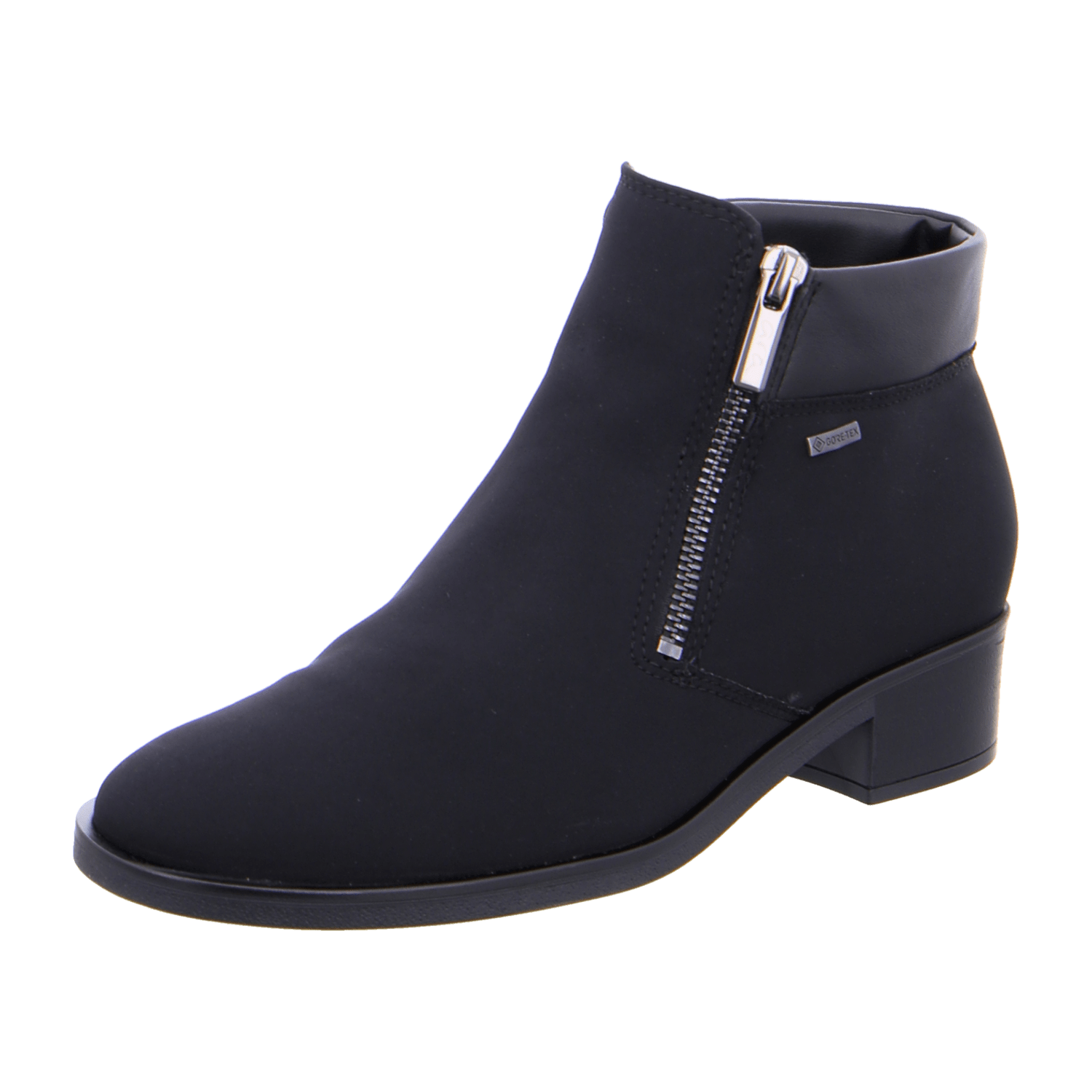 ARA PARKER Women's Leather Ankle Boots with Zipper in Black, Classic Round Toe with Gore-Tex Lining