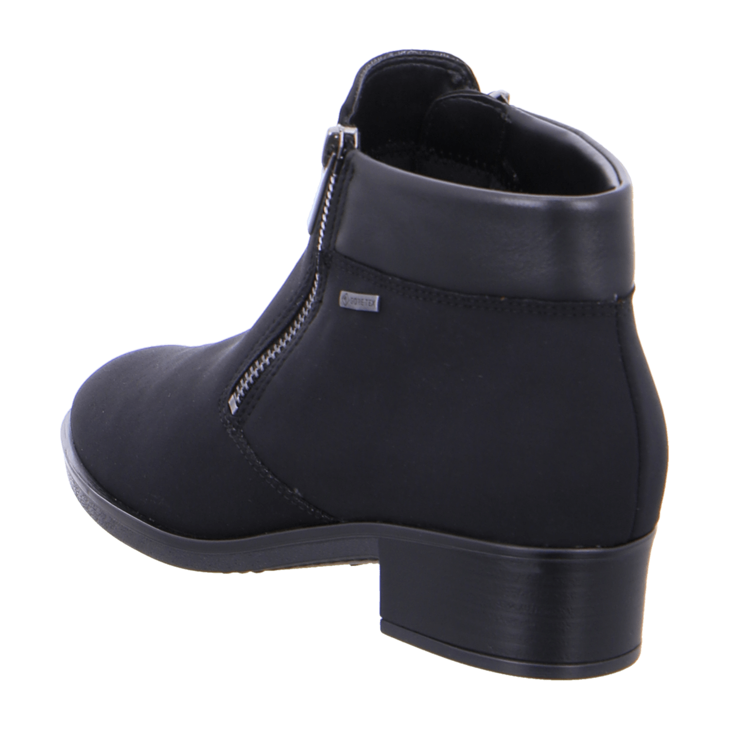 ARA PARKER Women's Leather Ankle Boots with Zipper in Black, Classic Round Toe with Gore-Tex Lining