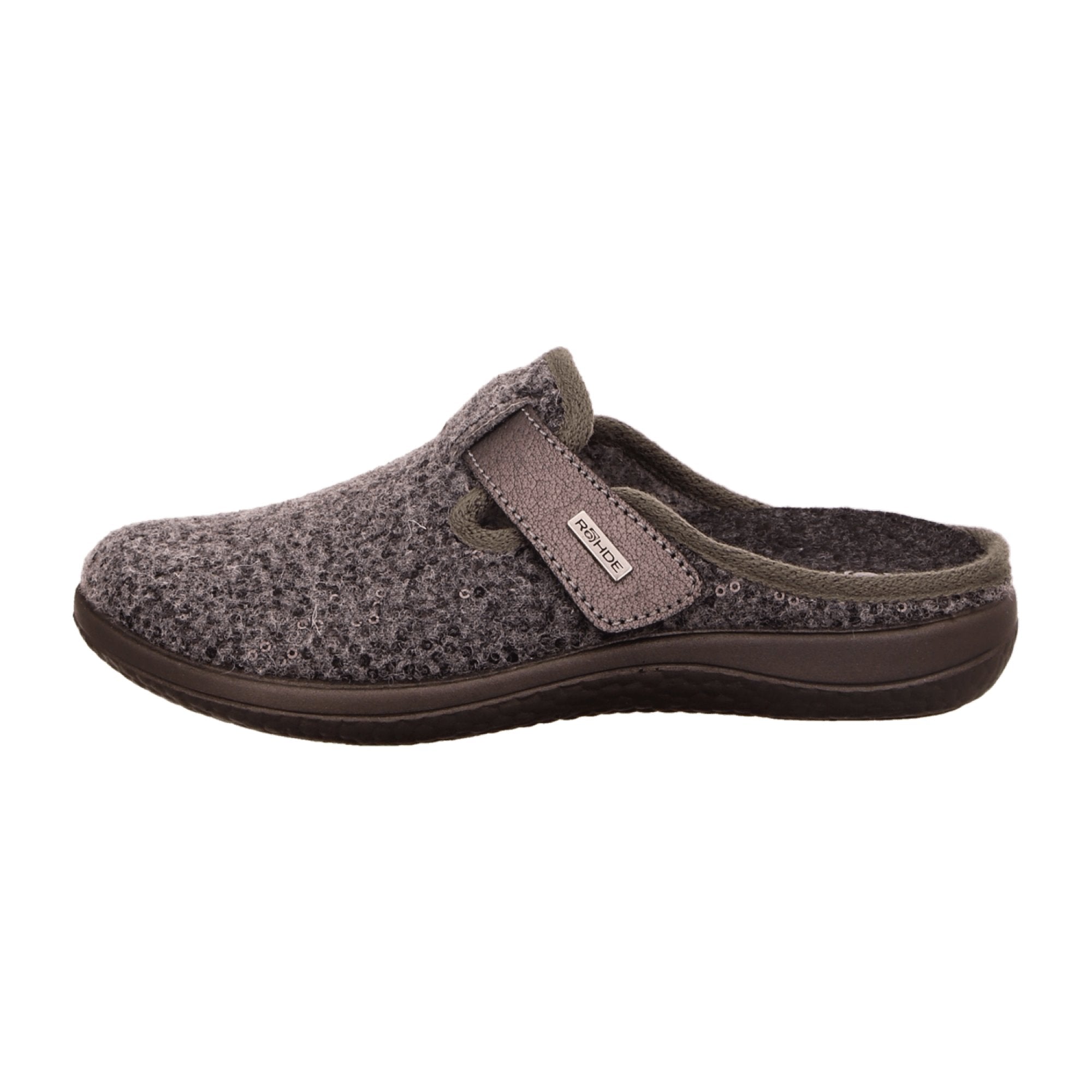 Rohde Gray Women's House Shoes with Removable Insole and Velcro Closure